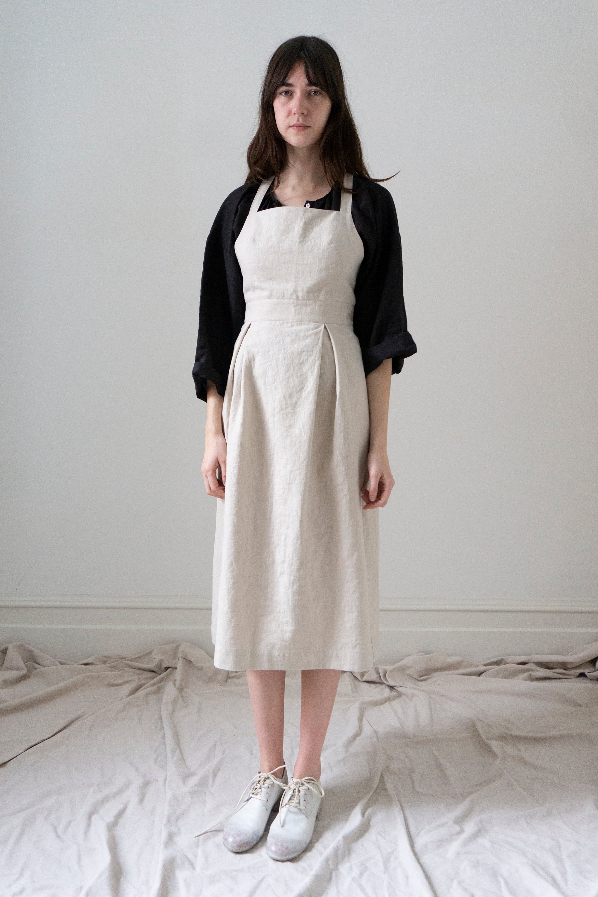 Zephyrine Apron Dress - Chalk