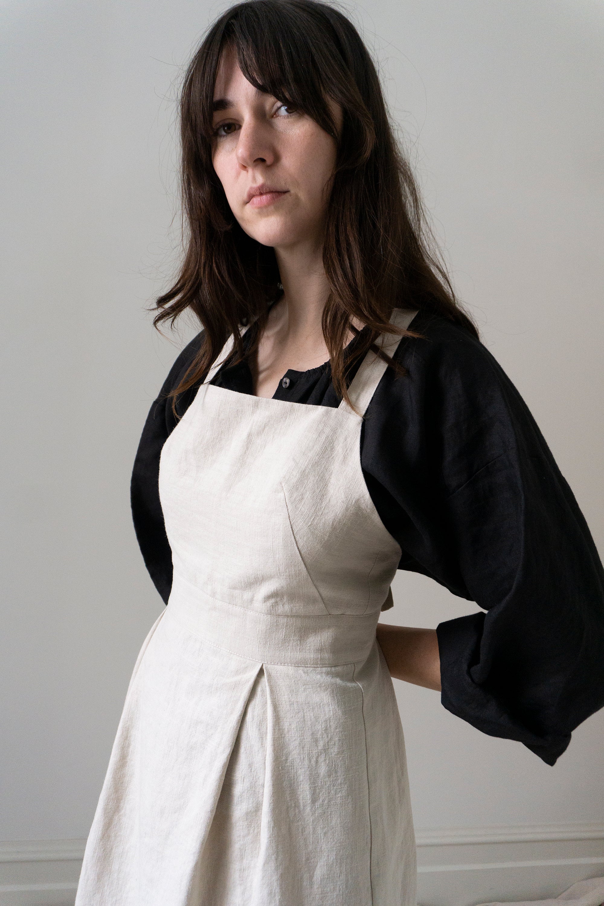 Zephyrine Apron Dress - Chalk