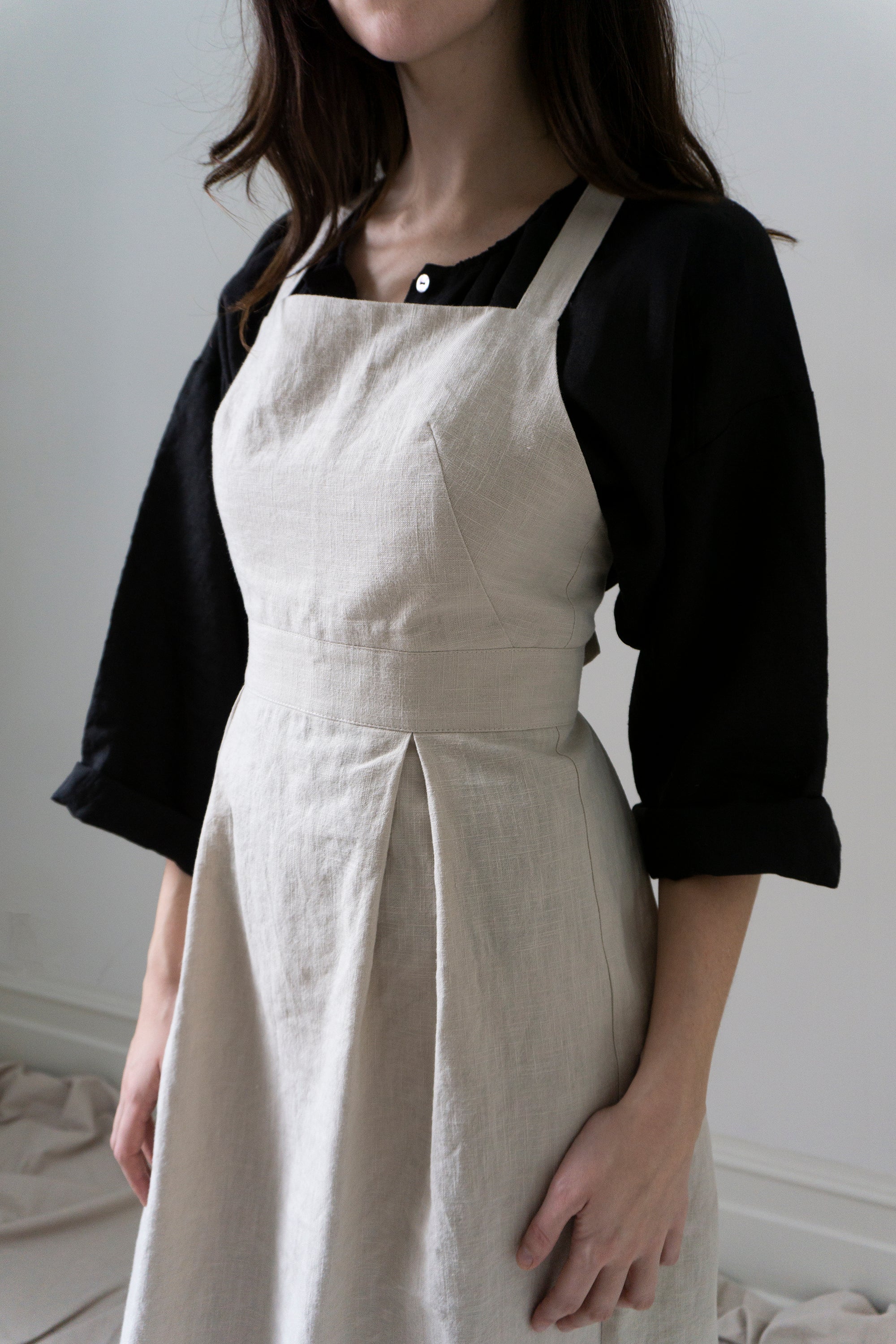 Zephyrine Apron Dress - Chalk