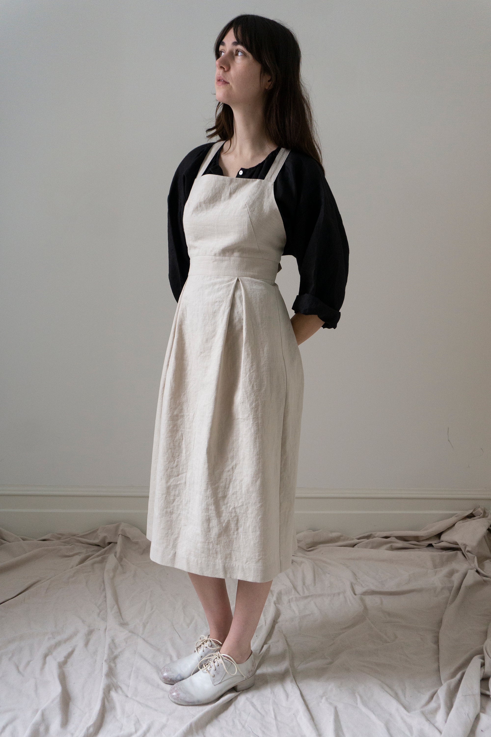 Zephyrine Apron Dress - Chalk