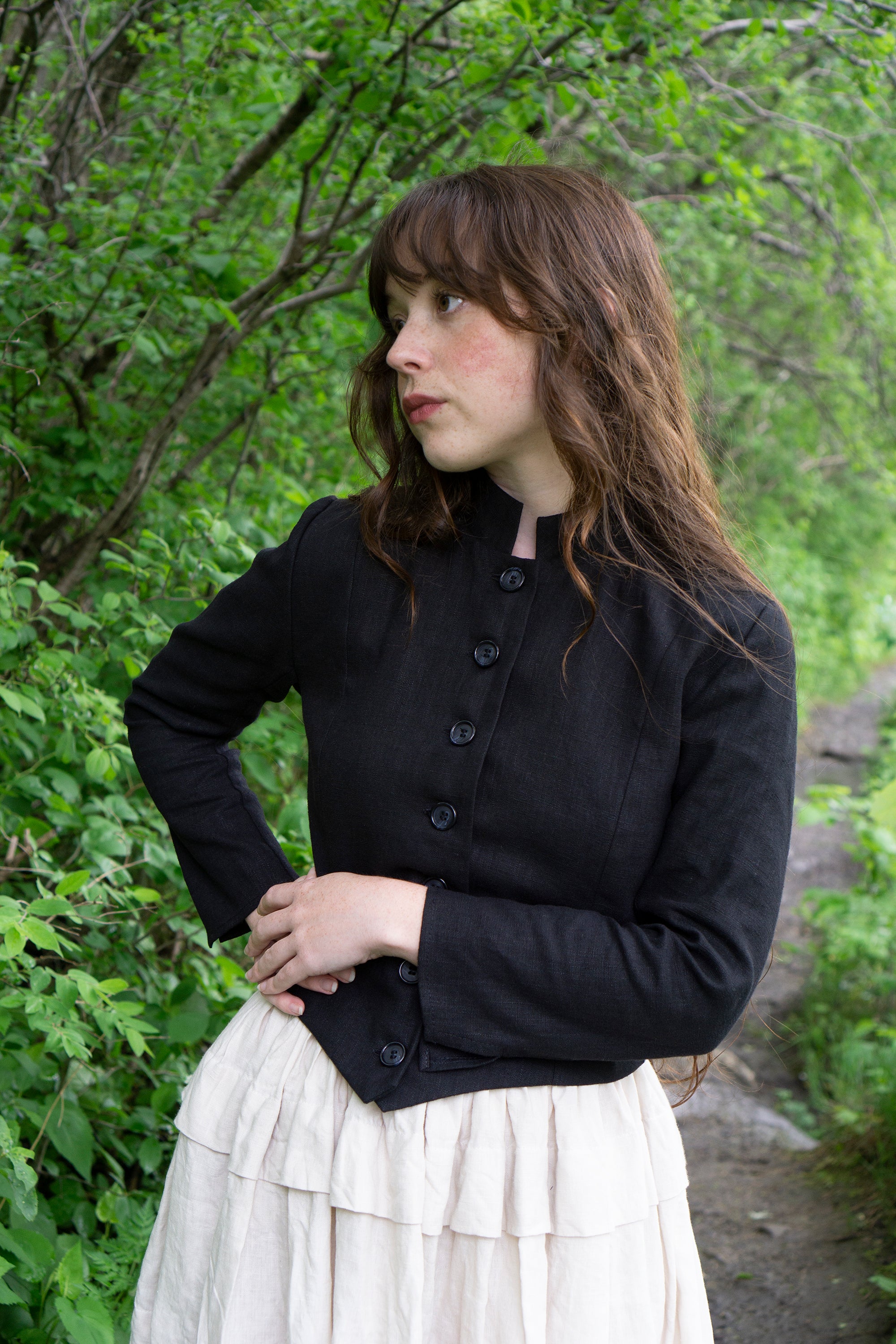 Ariel Linen Jacket - Black