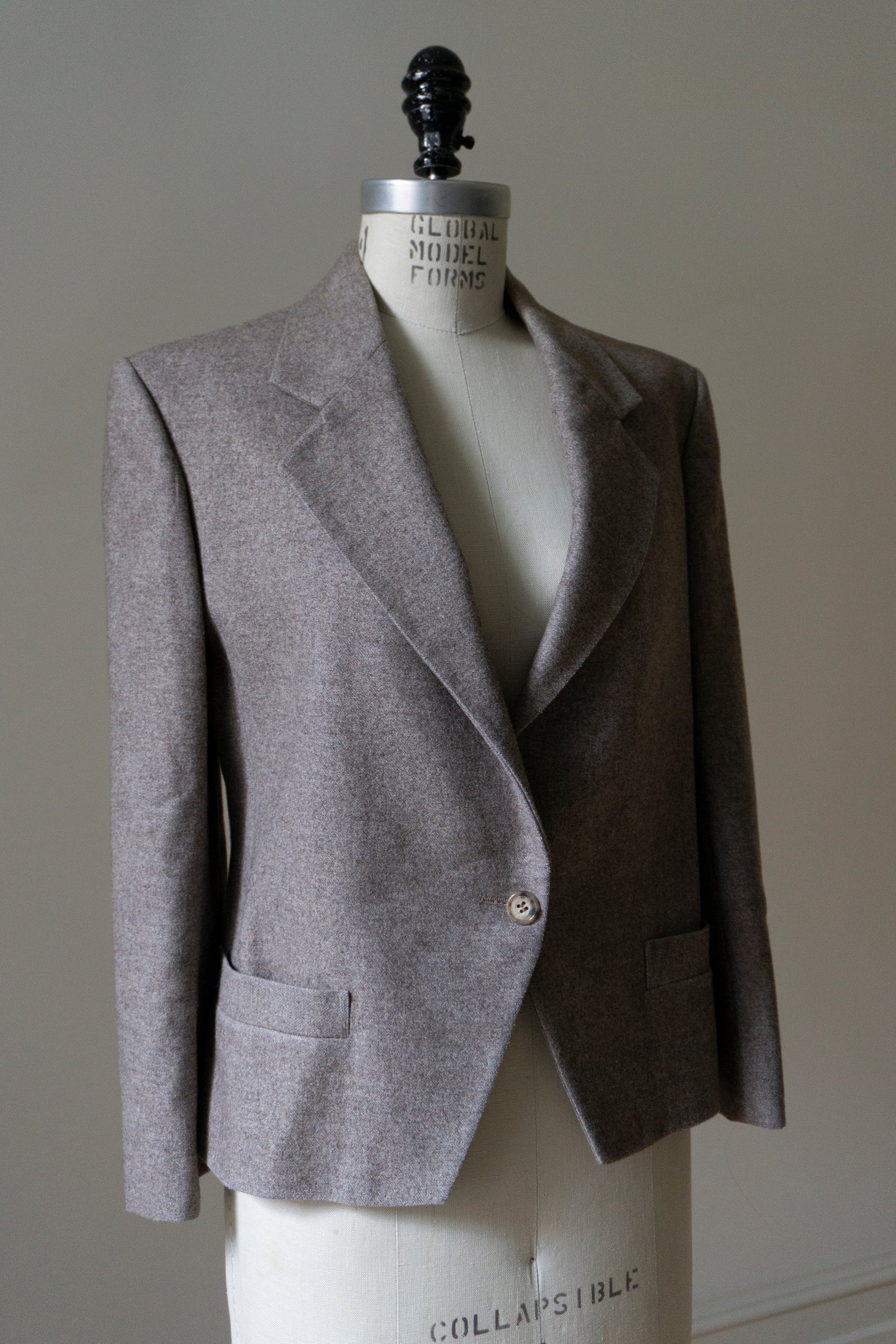 Heathered Wool Single Button Jacket S