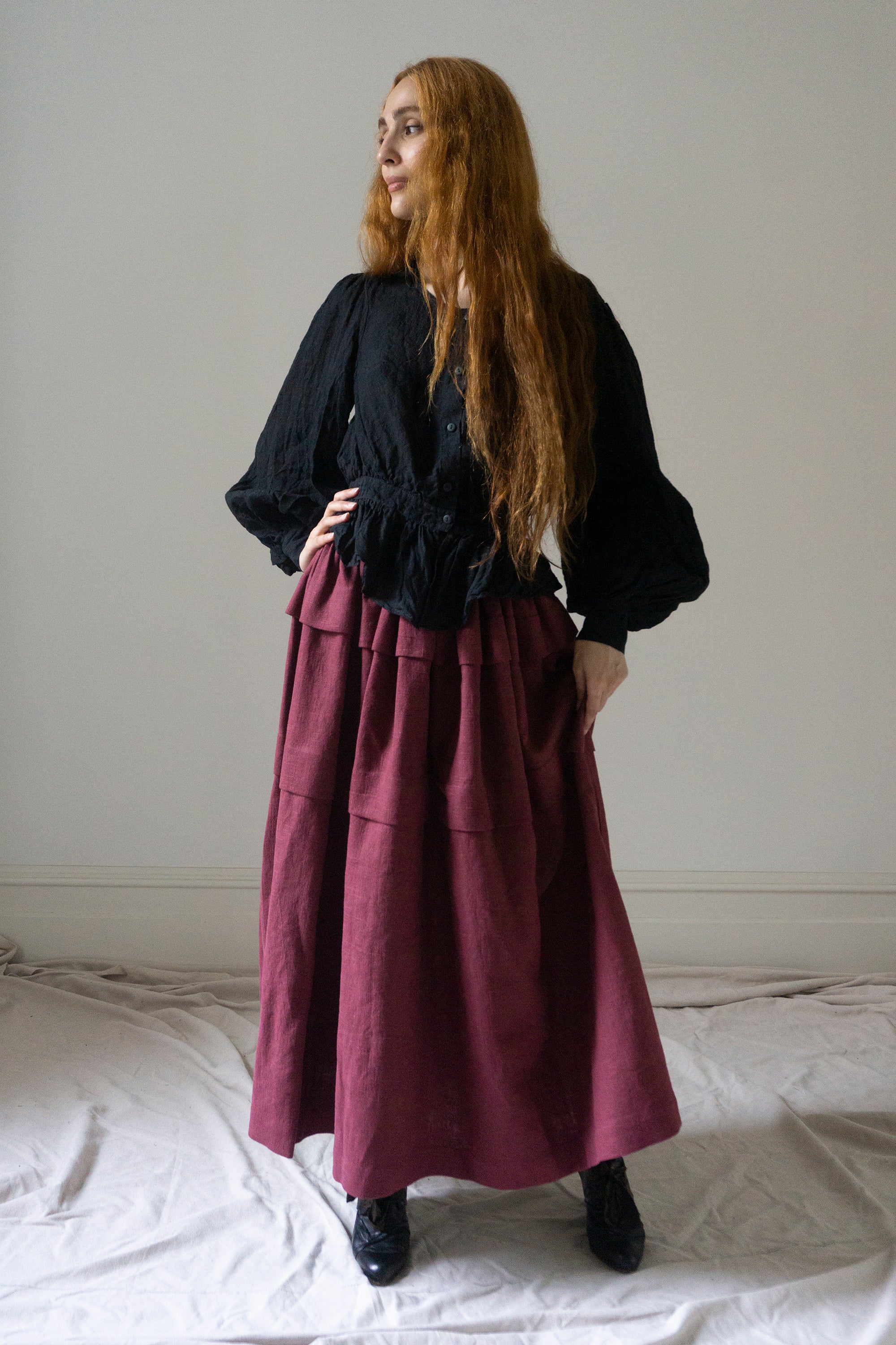 Celeste Linen Blouse - Black