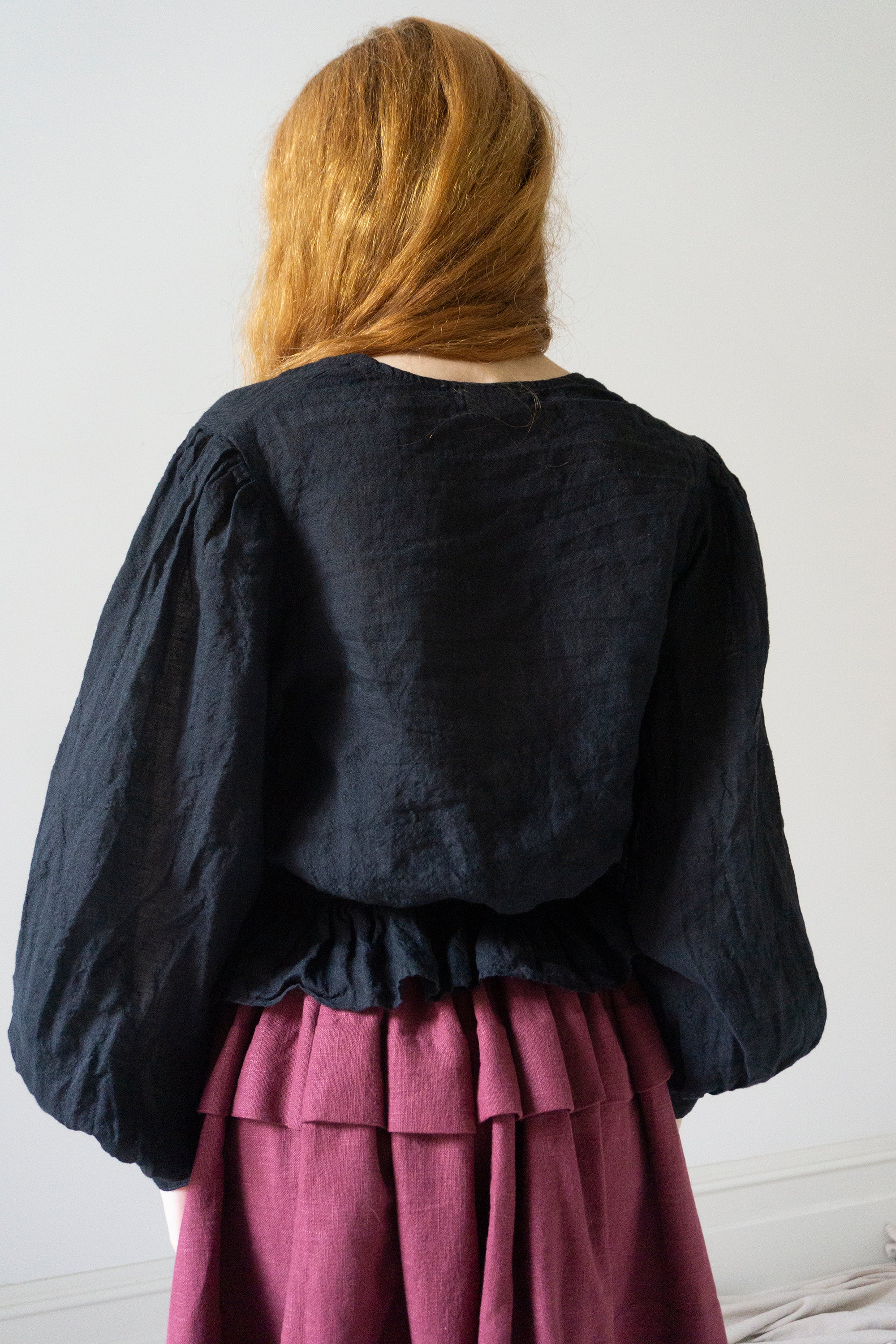 Celeste Linen Blouse - Black