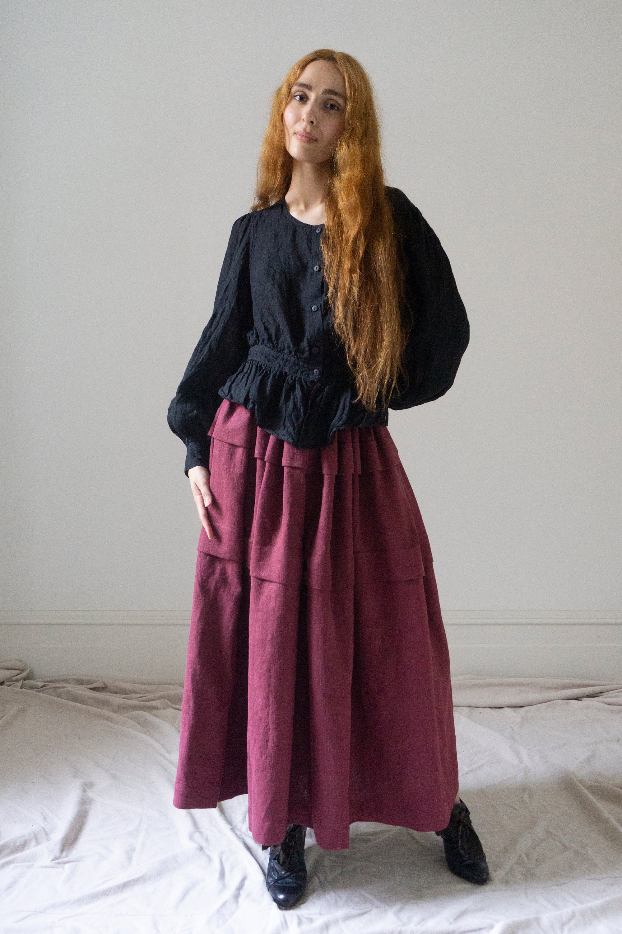 Celeste Linen Blouse - Black