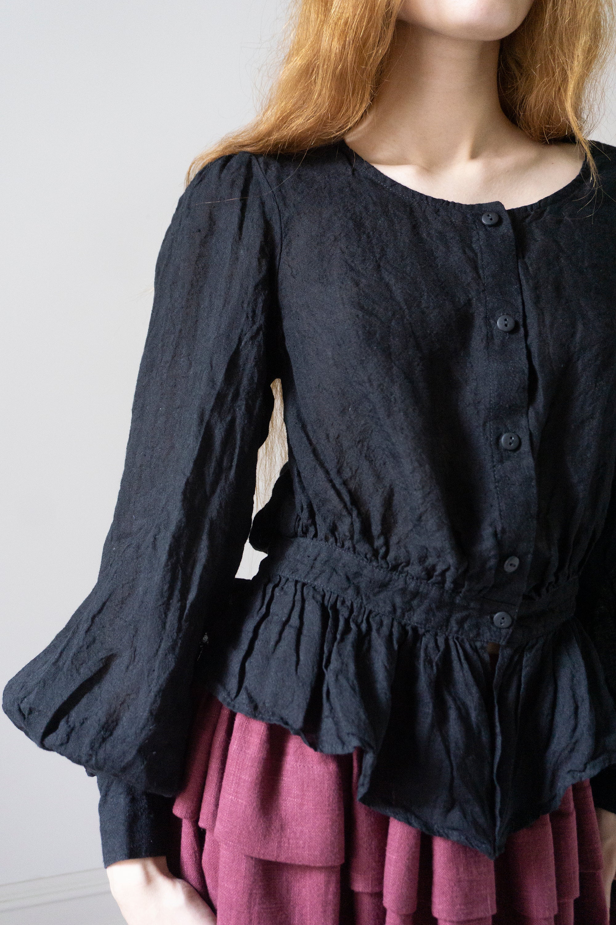 Celeste Linen Blouse - Black