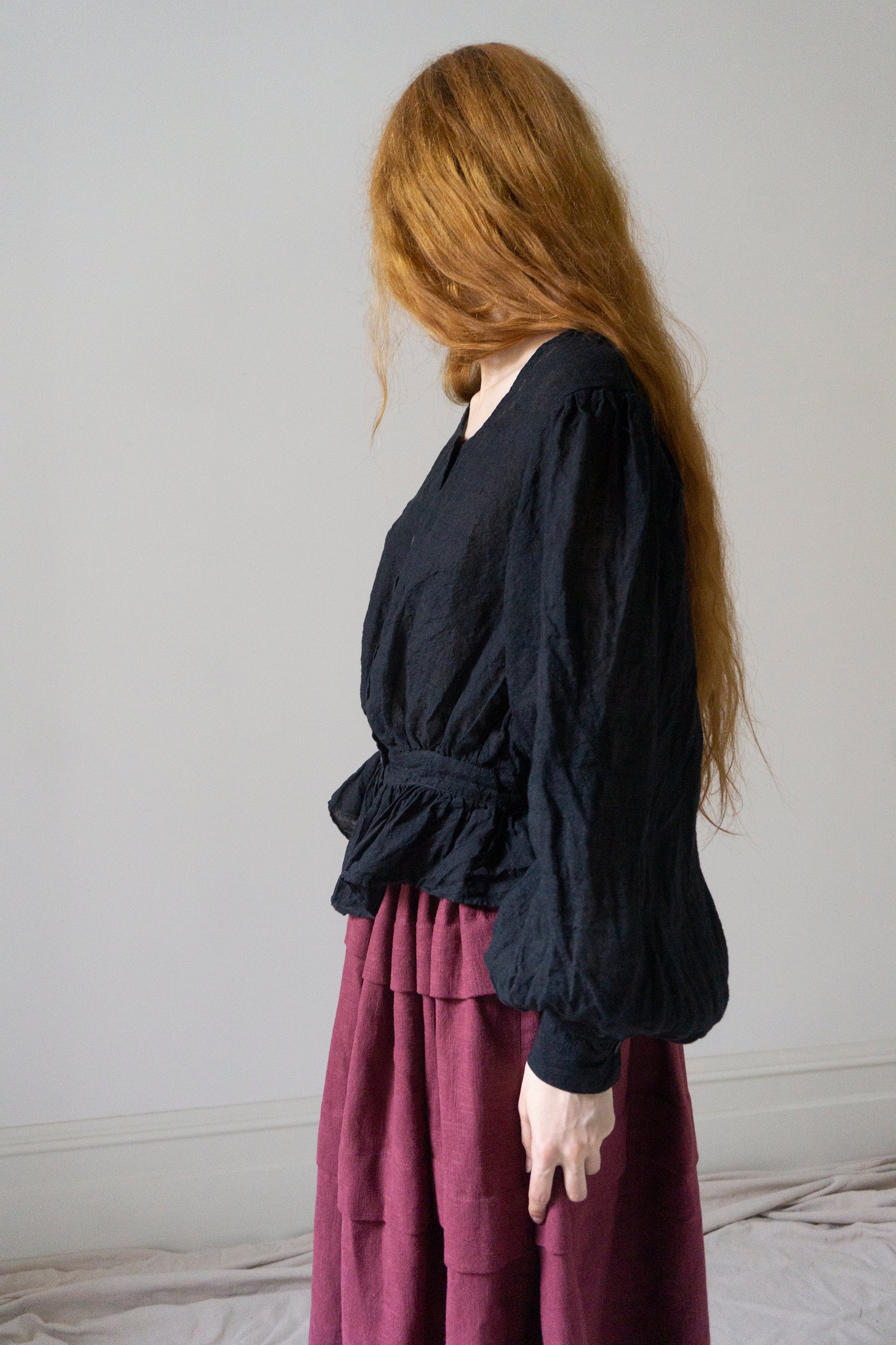 Celeste Linen Blouse - Black