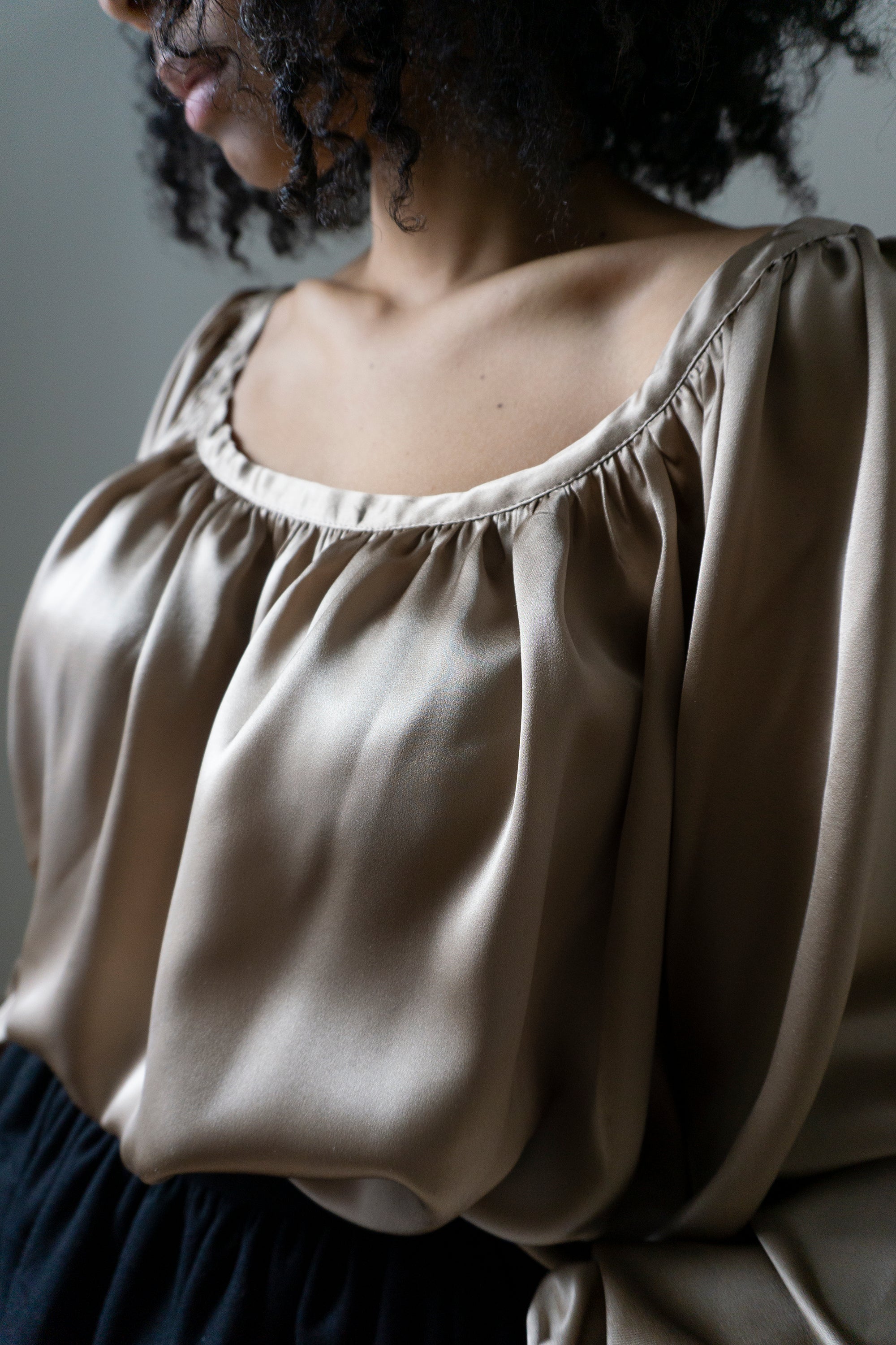 Mariposa Blouse - Champagne Silk Charmeuse *Made to order*