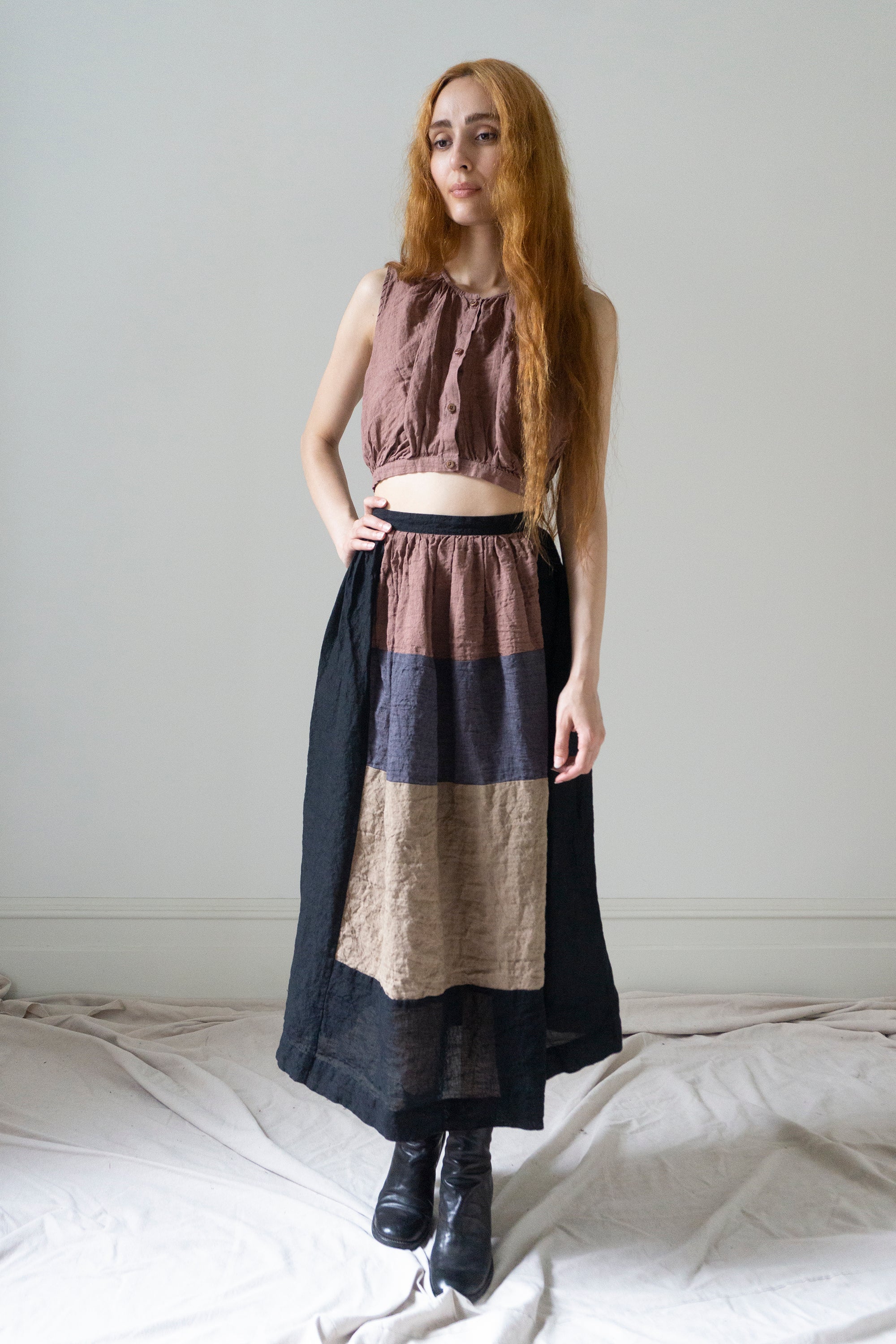 Viola Linen Top - Rose