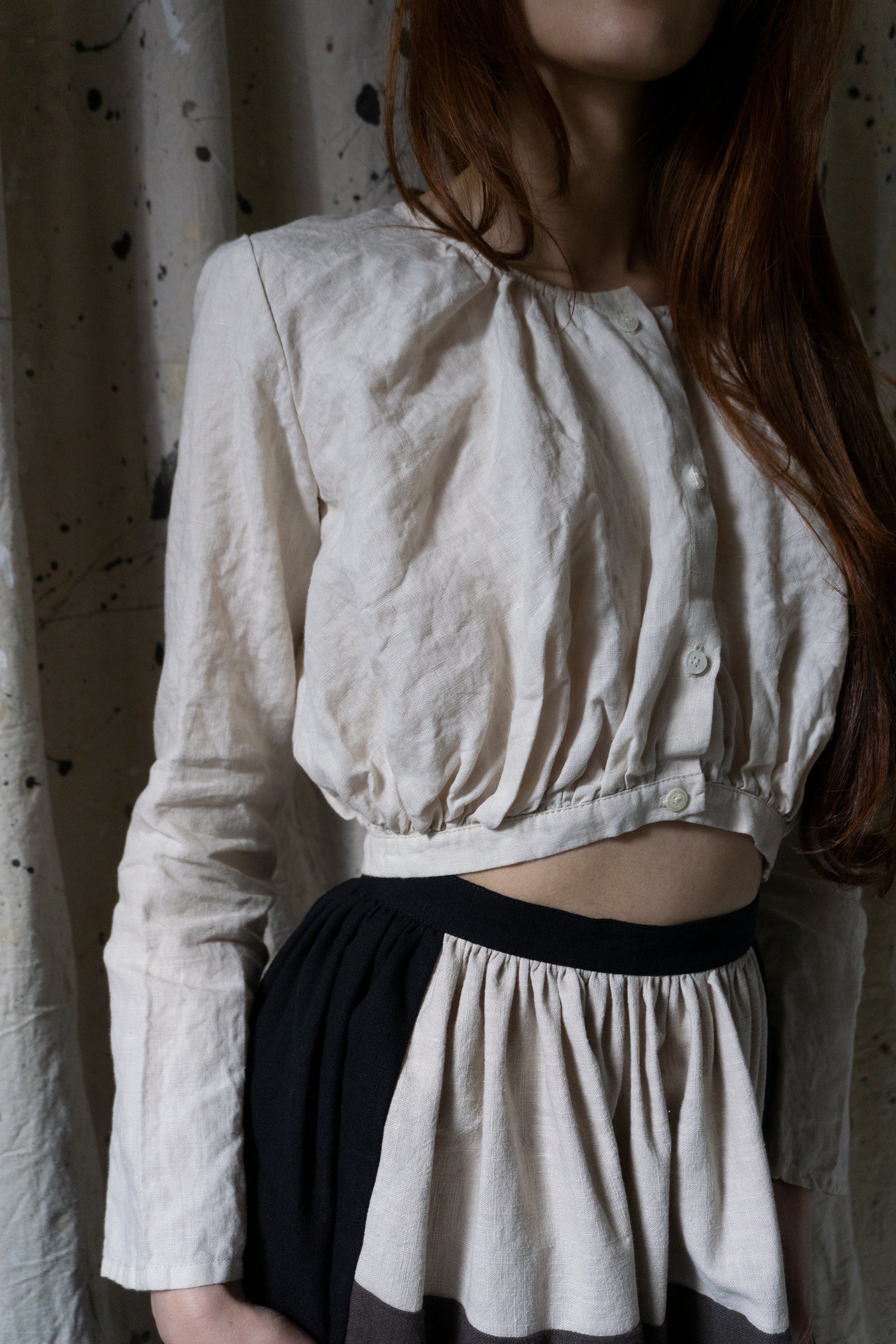 Callisto Top - Salt Linen