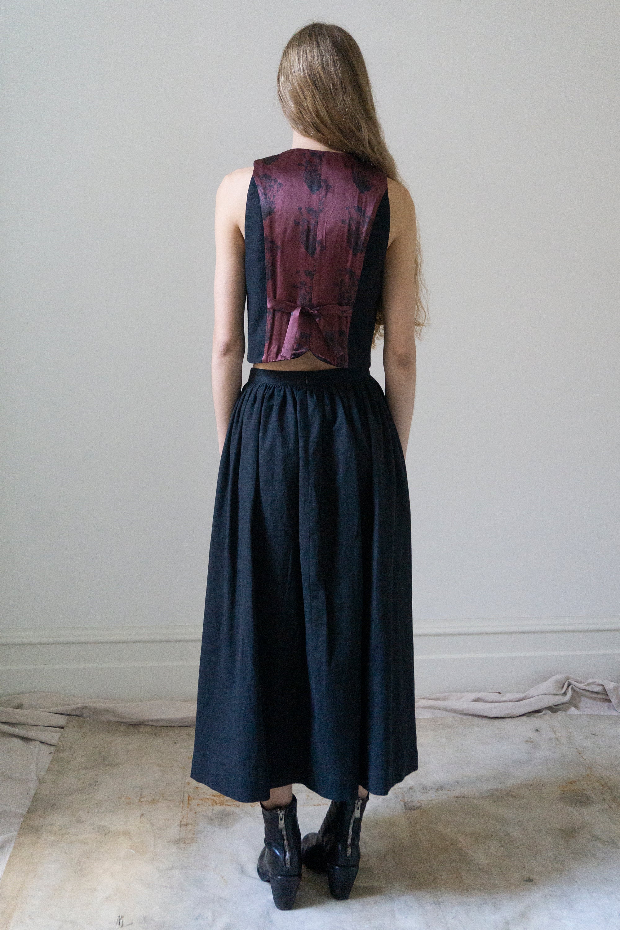 Cora Linen Waistcoat - Black