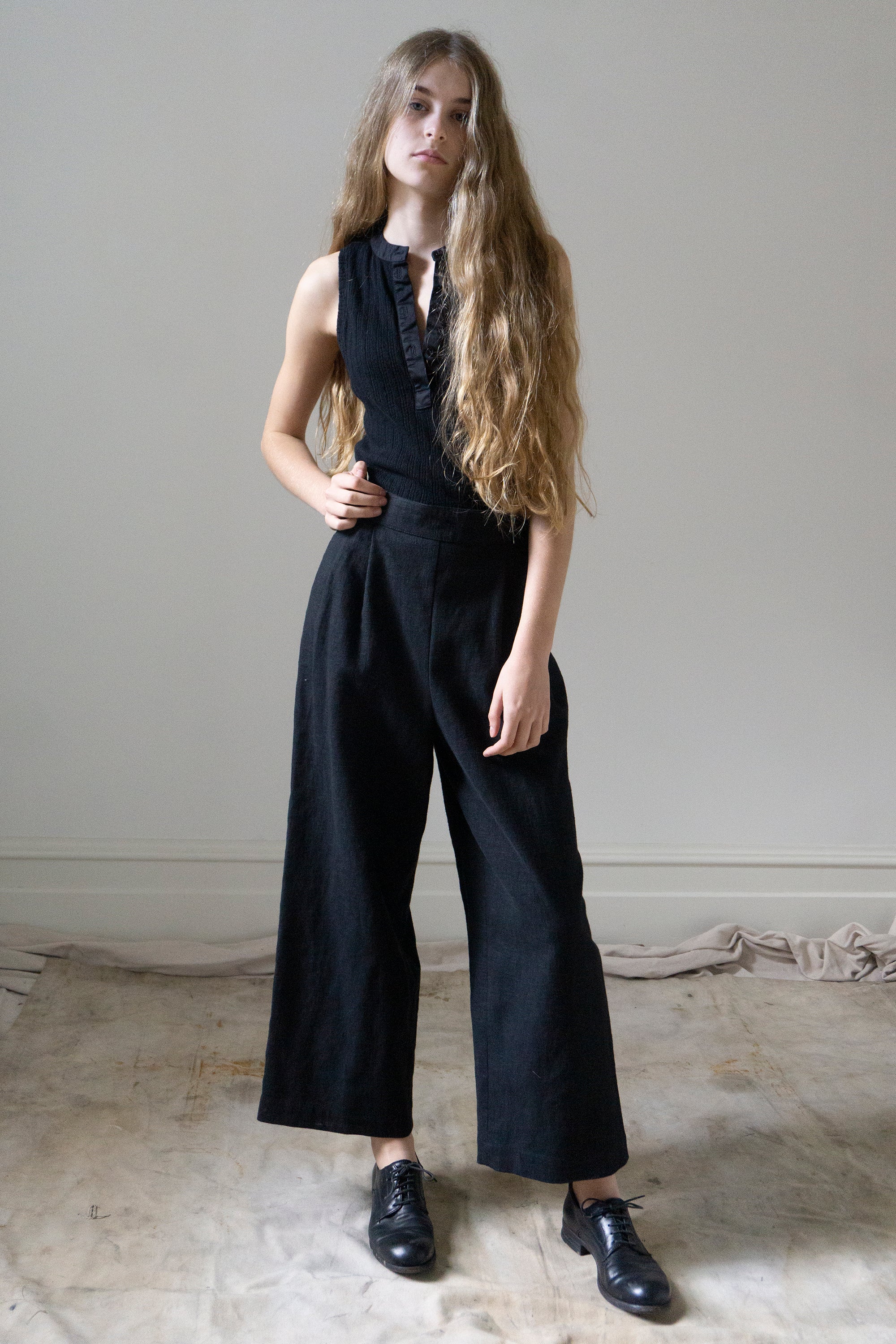 Davis Linen Trousers - Black