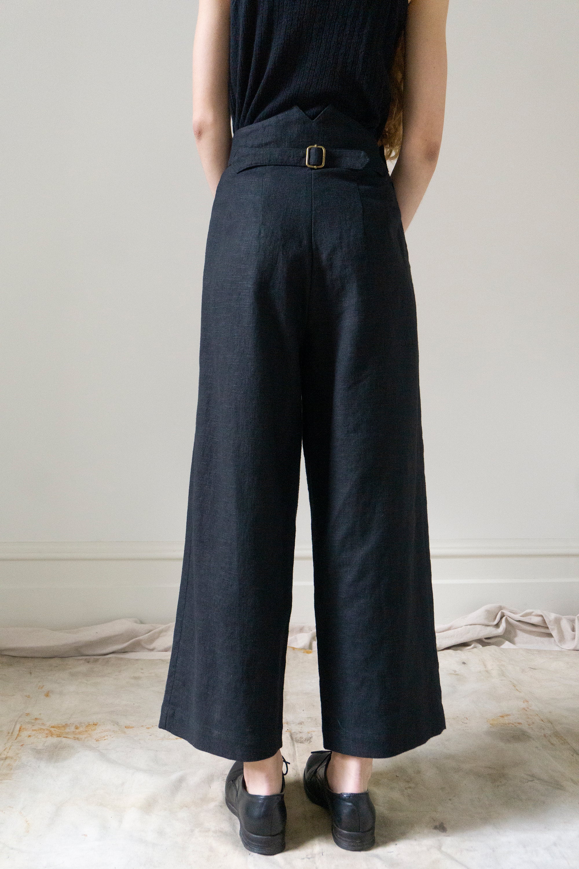 Davis Linen Trousers - Black