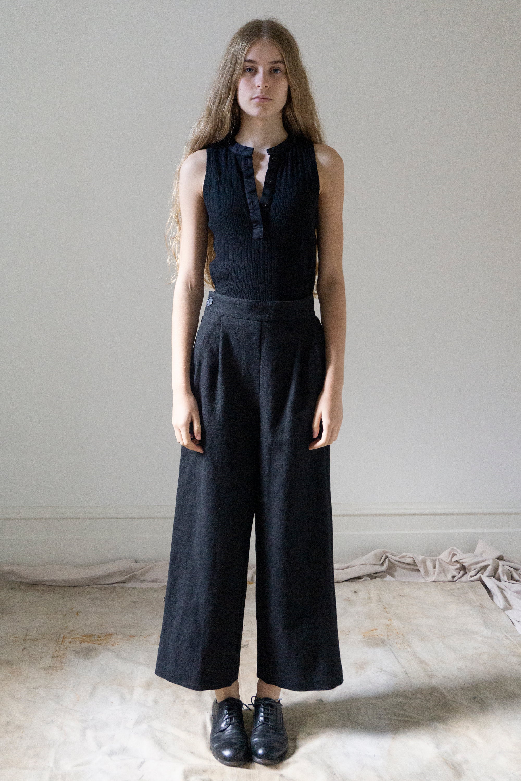 Davis Linen Trousers - Black