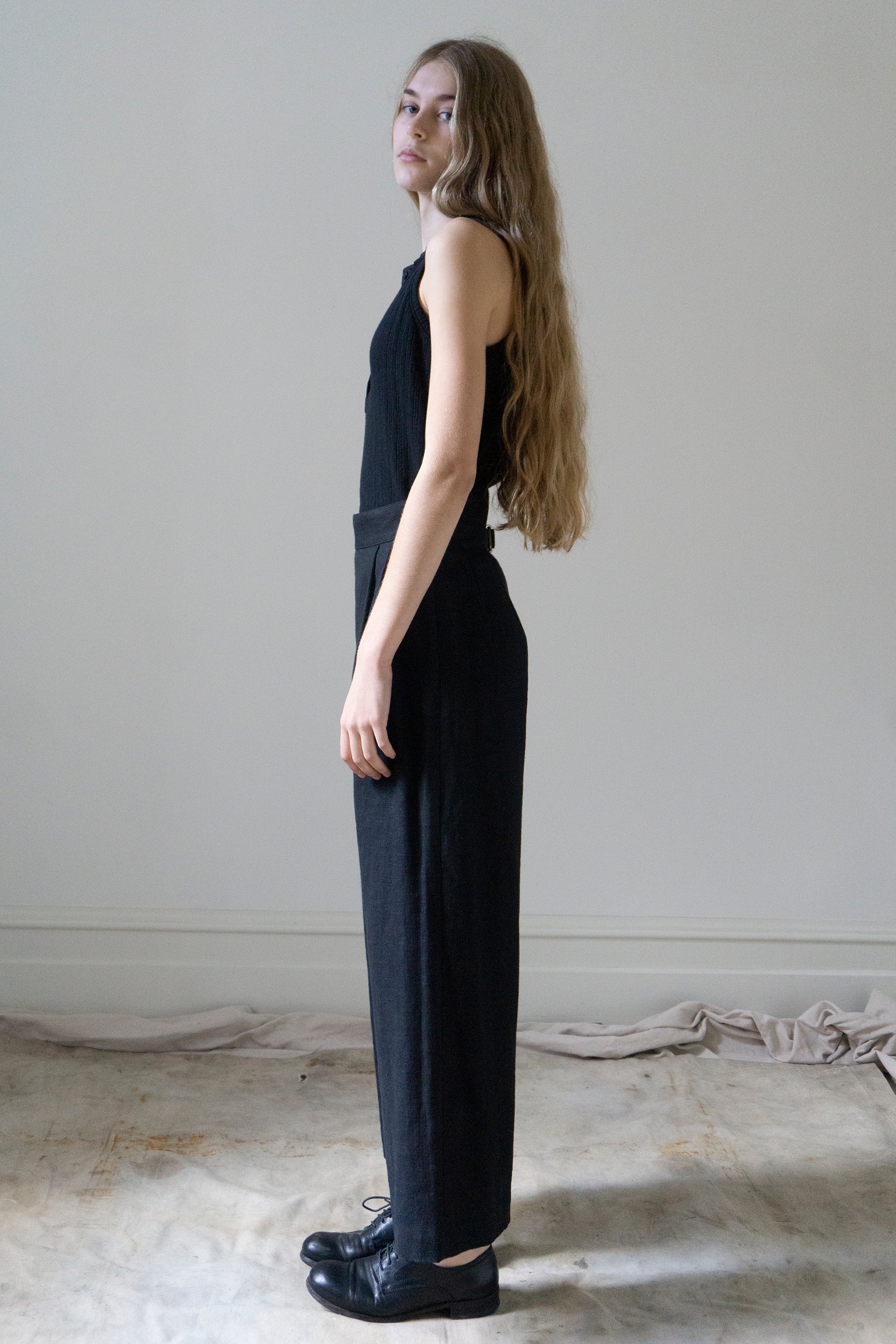 Davis Linen Trousers - Black