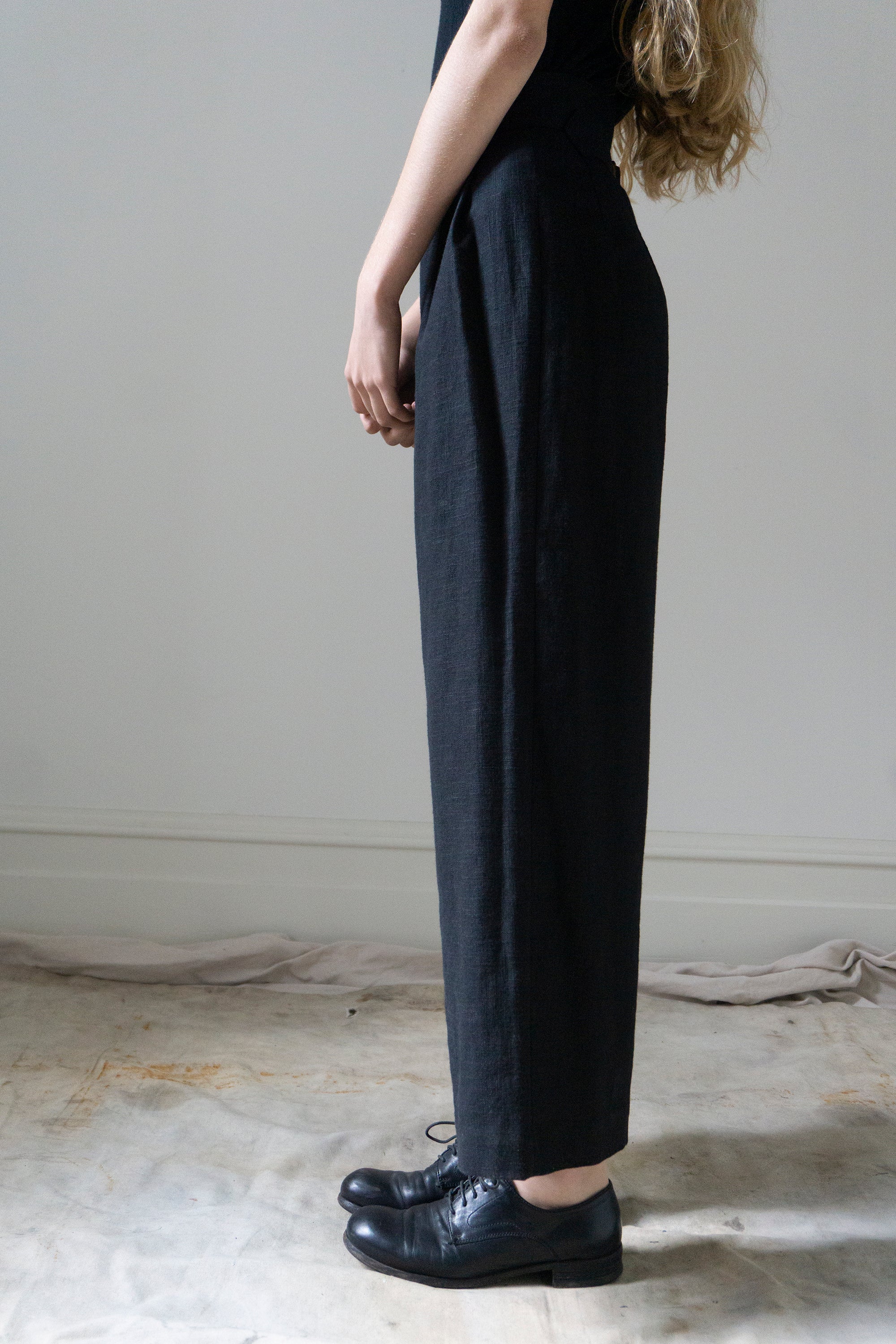 Davis Linen Trousers - Black