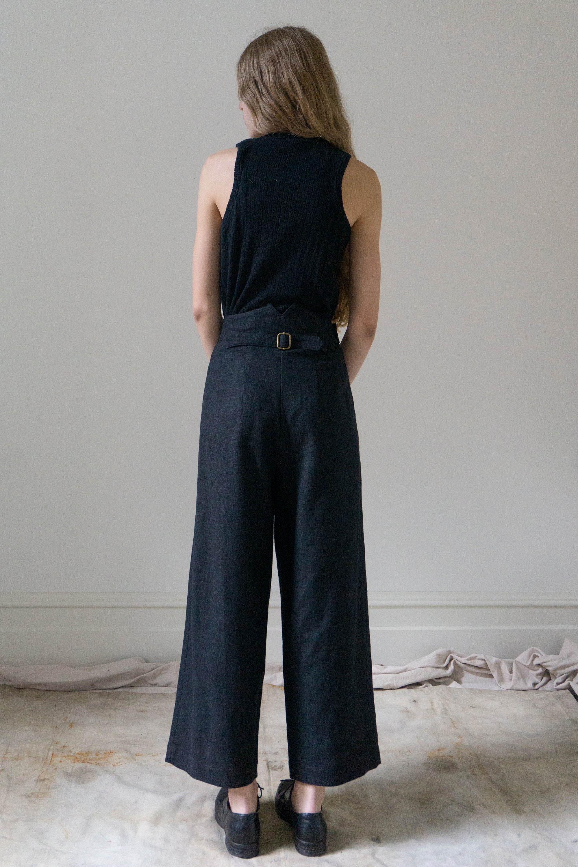 Davis Linen Trousers - Black