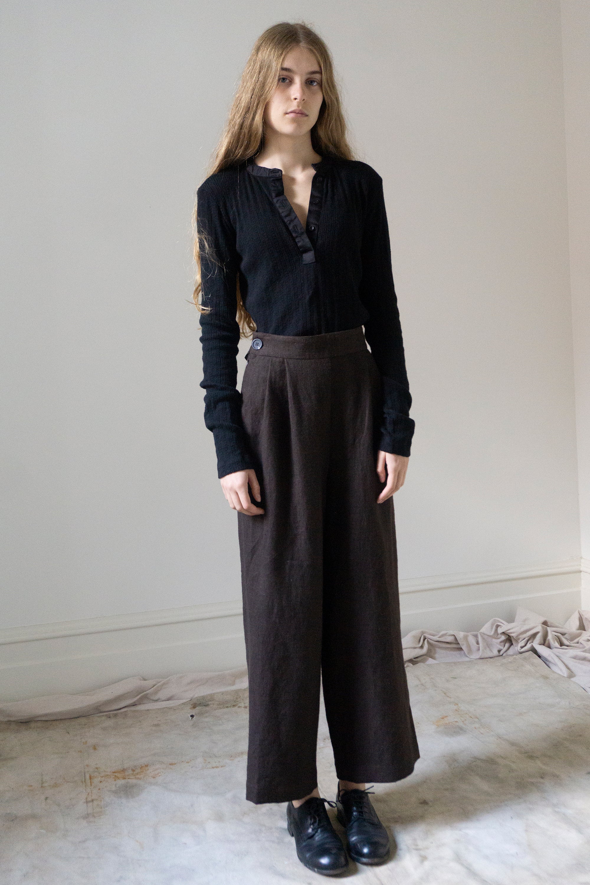 Davis Linen Trousers - Clove