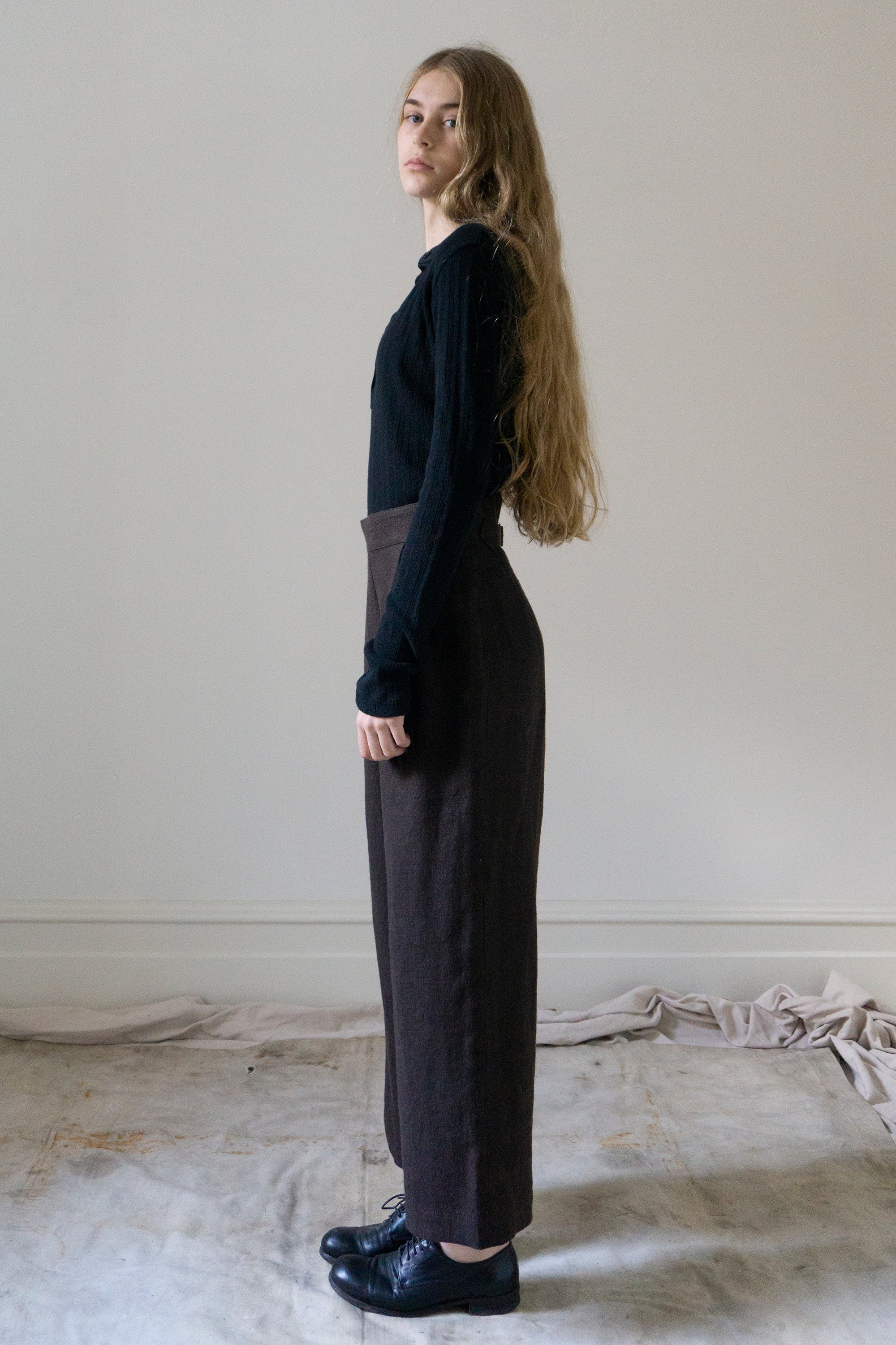 Davis Linen Trousers - Clove