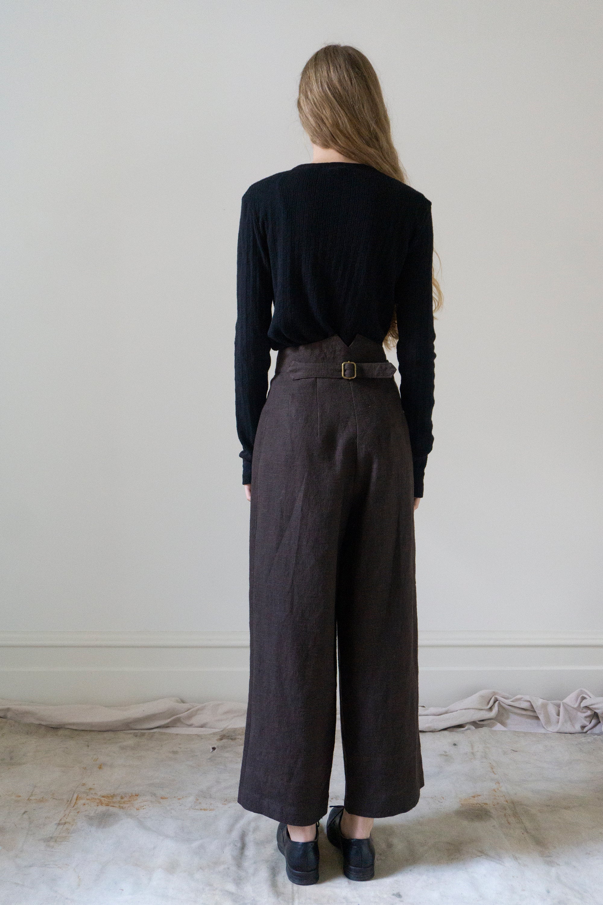 Davis Linen Trousers - Clove