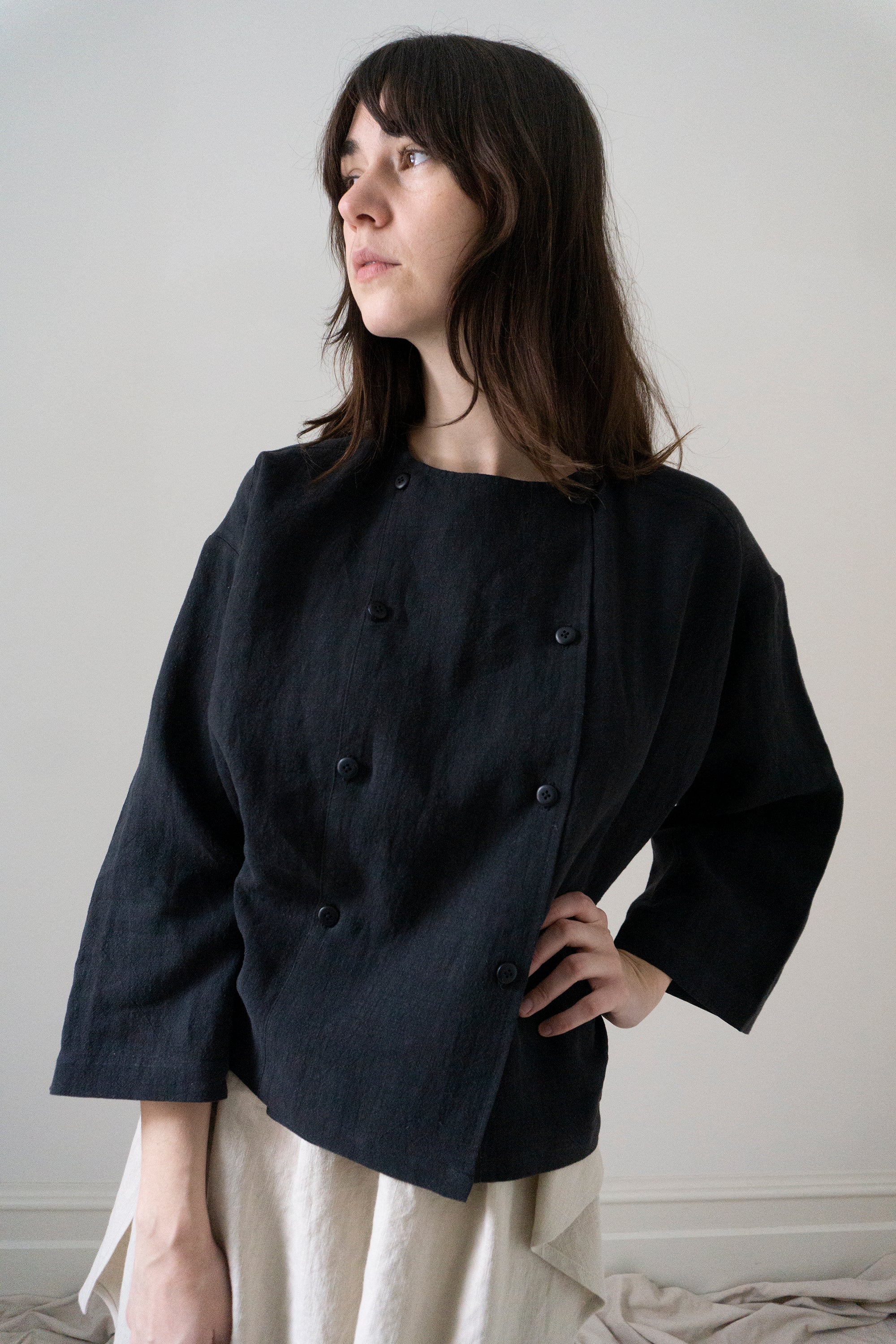 Emil Linen Shirt- Black