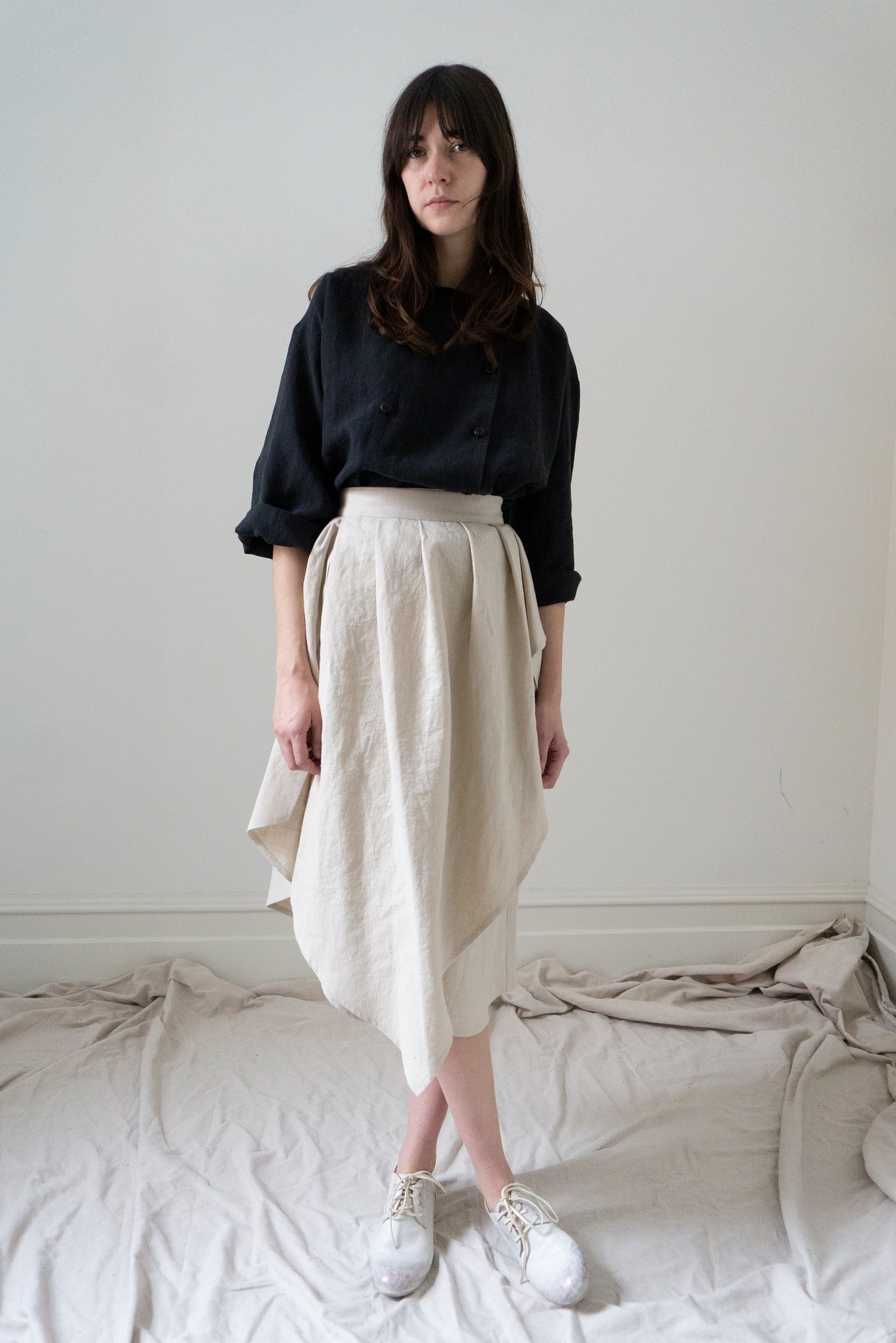 Fenna Linen Skirt- Chalk