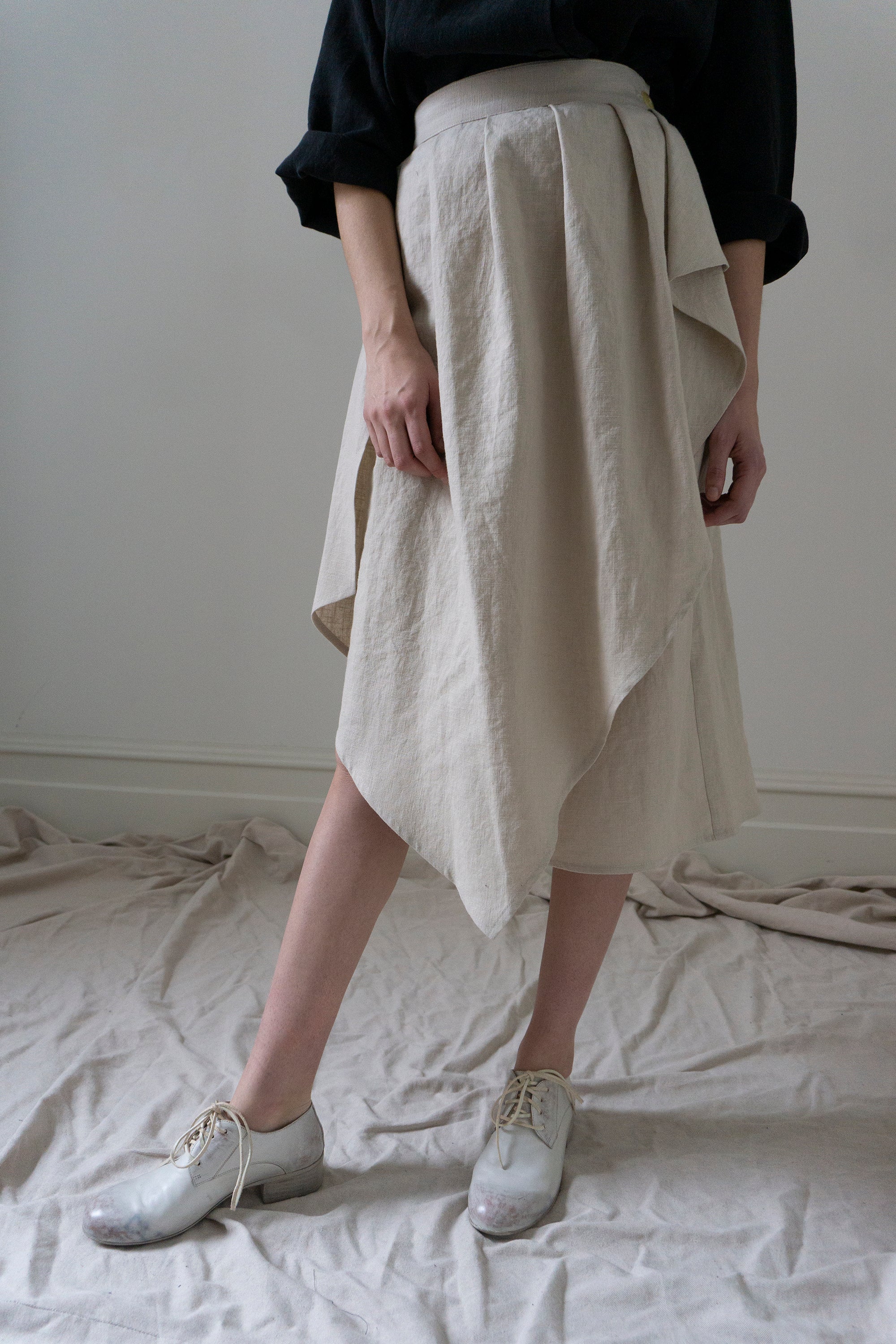 Fenna Linen Skirt- Chalk