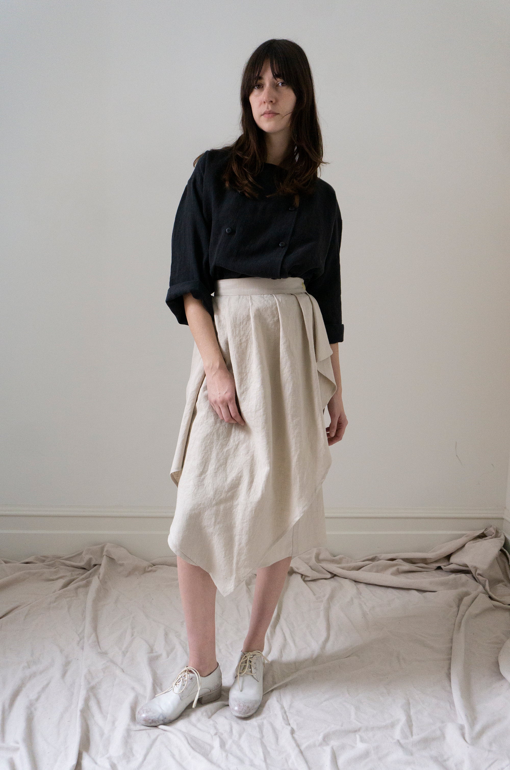 Fenna Linen Skirt- Chalk