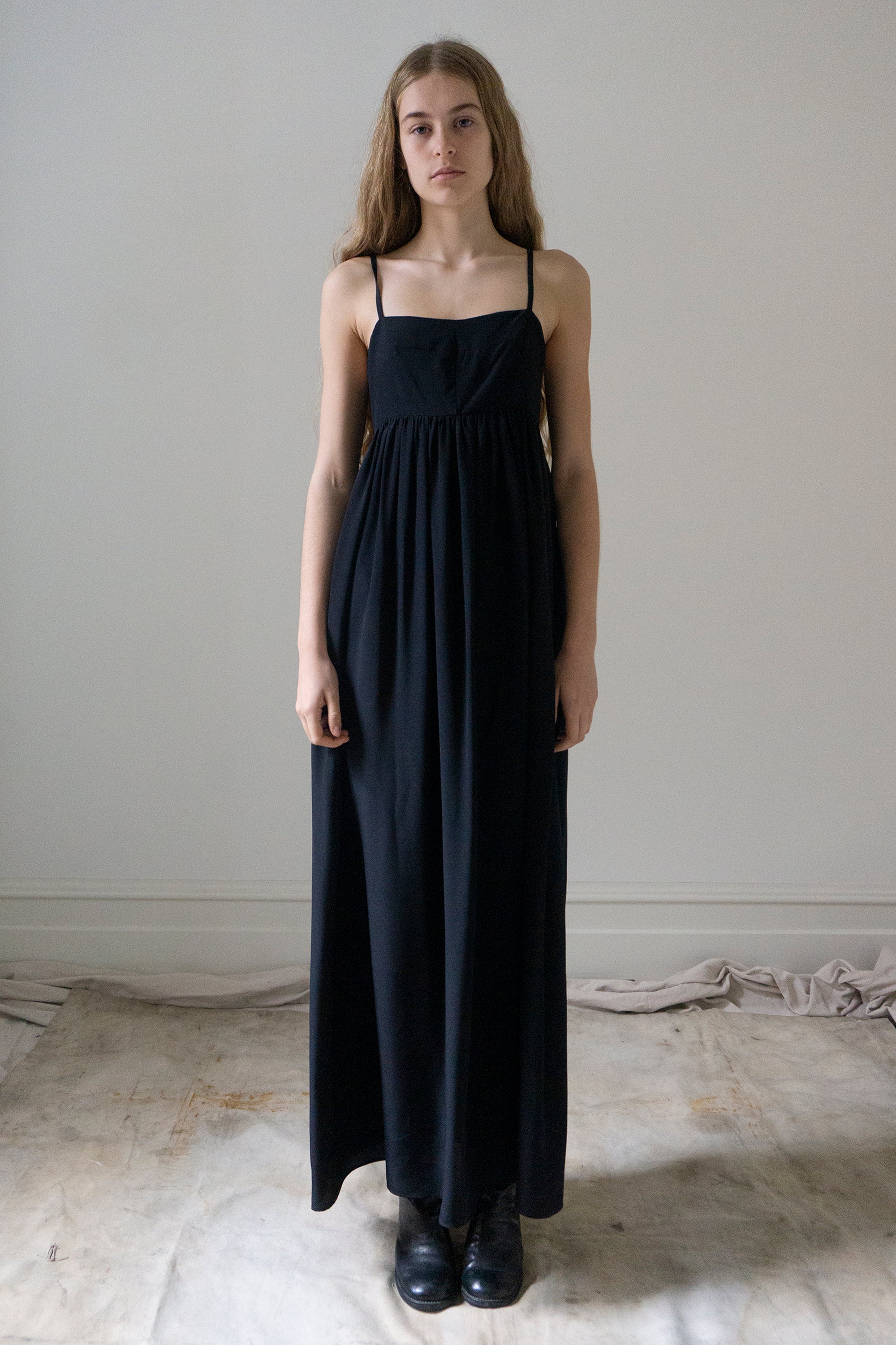 Proserpina Dress - Black Silk Crepe