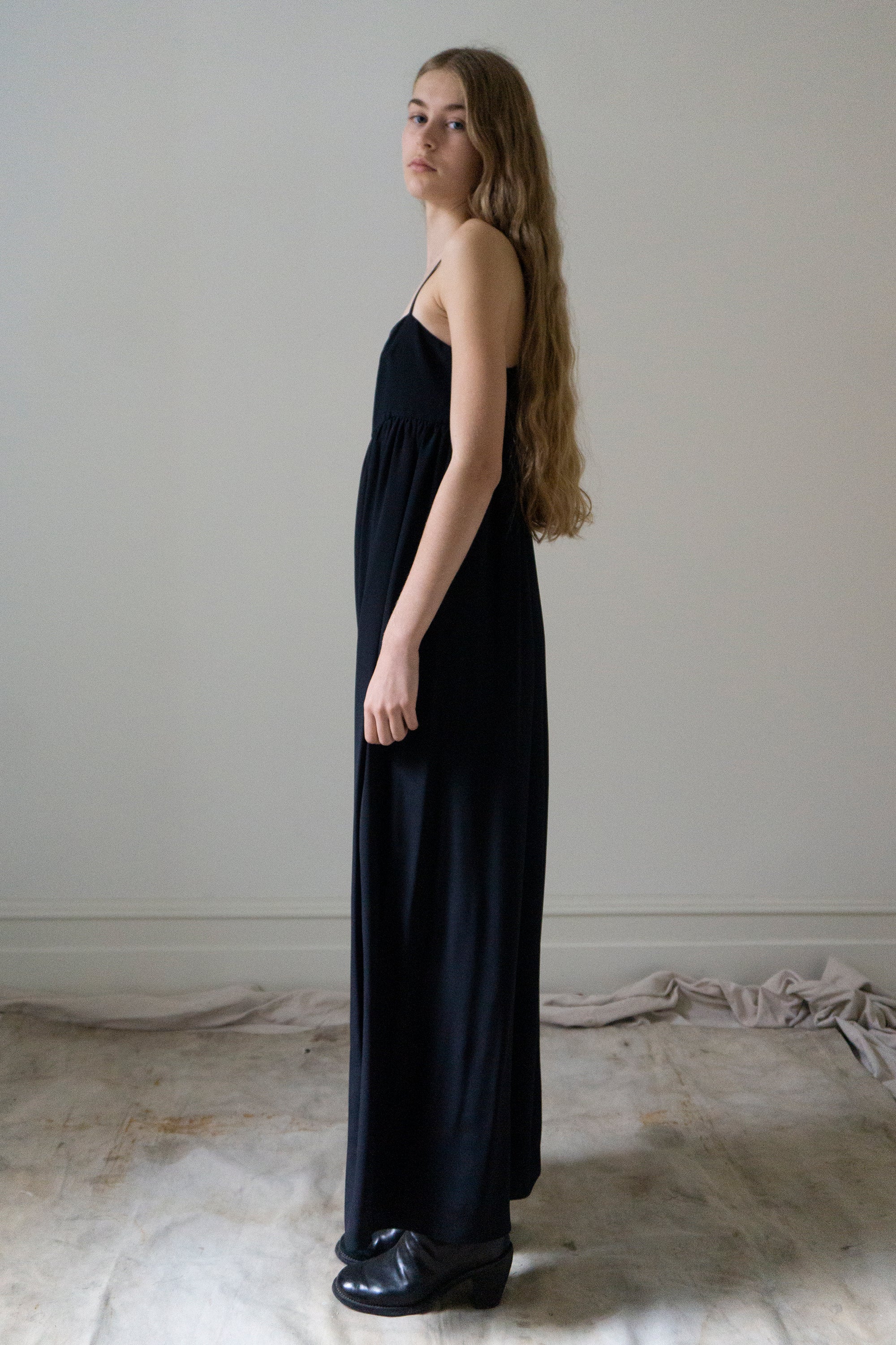 Proserpina Dress - Black Silk Crepe