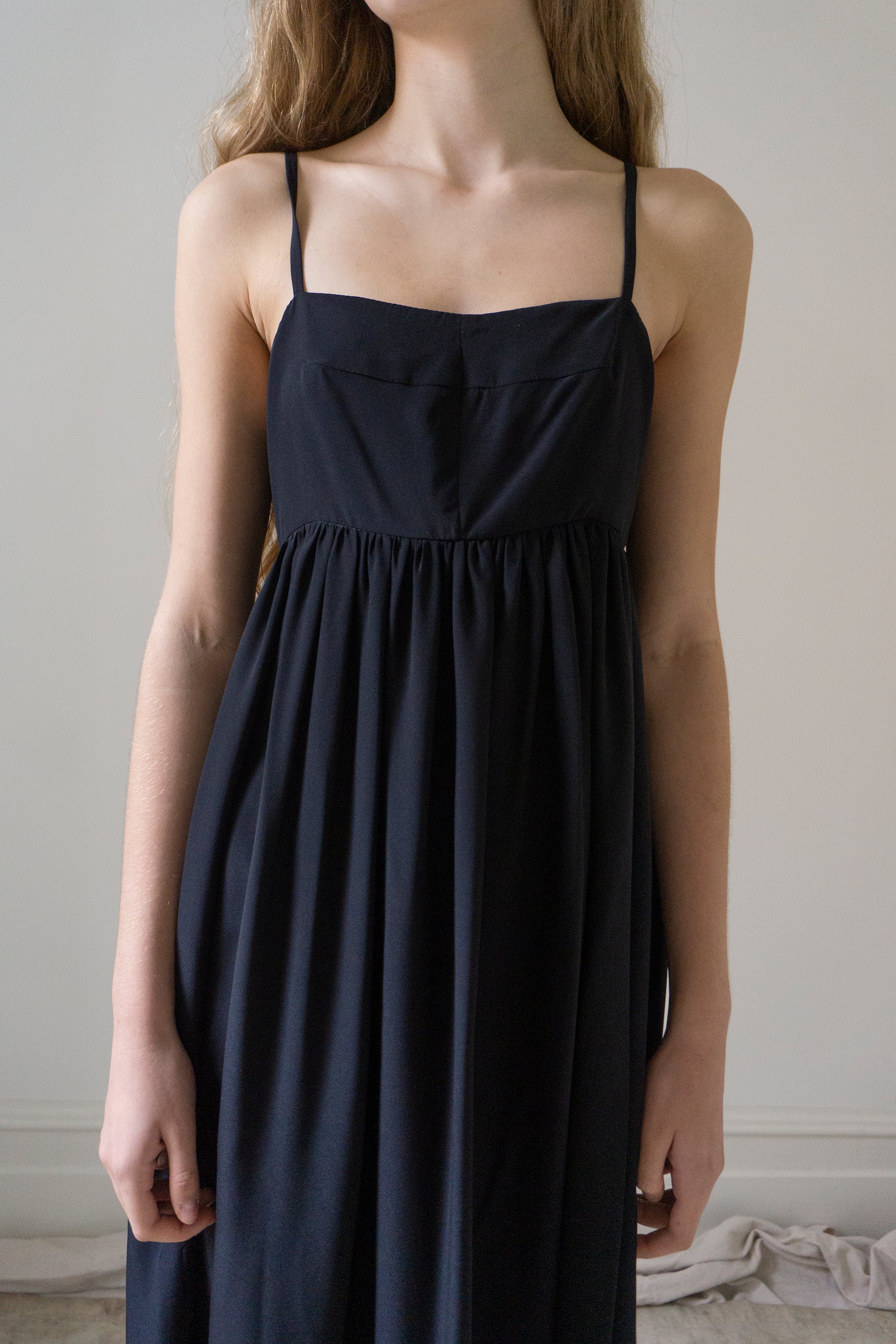 Proserpina Dress - Black Silk Crepe