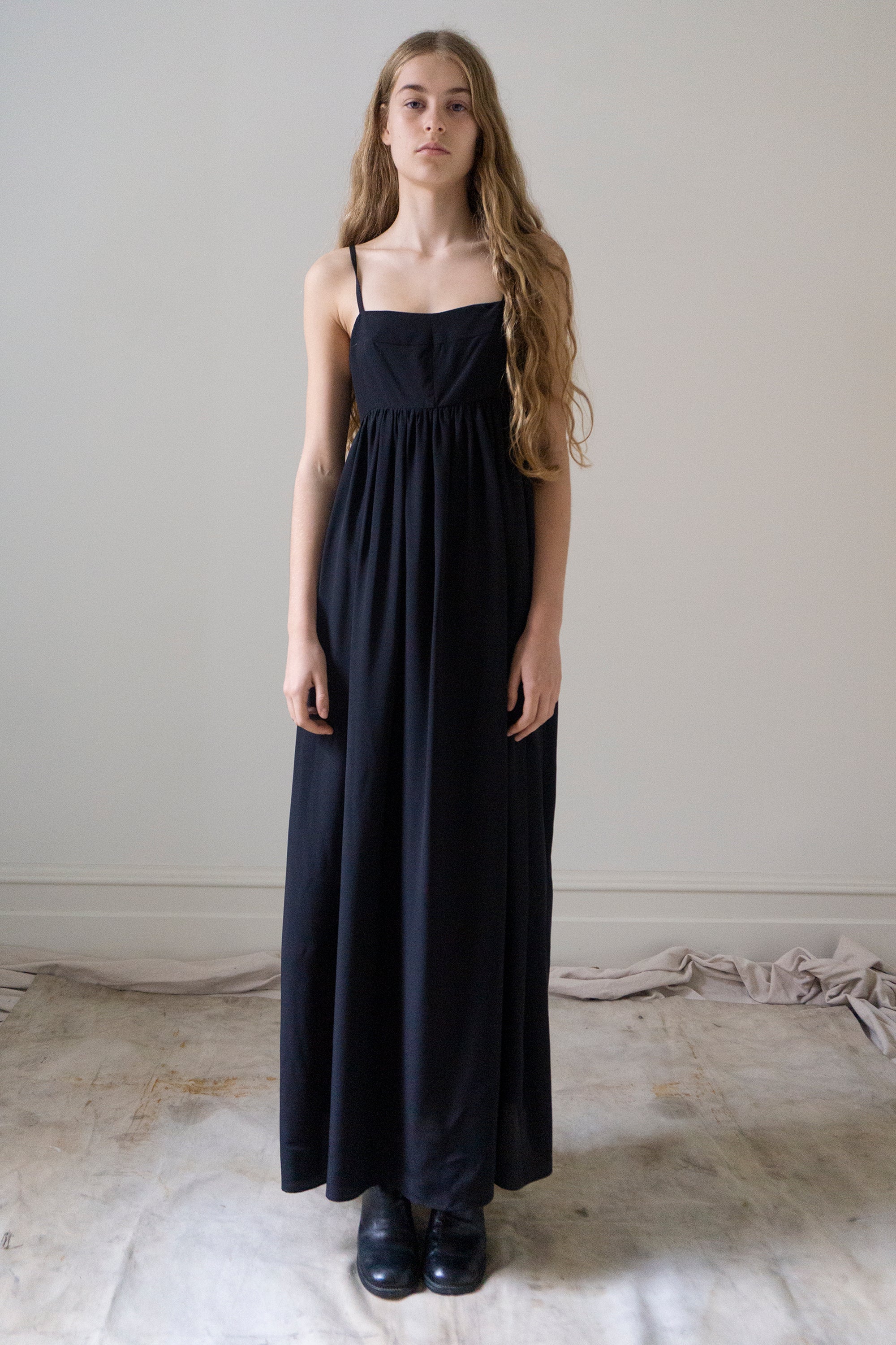 Proserpina Dress - Black Silk Crepe
