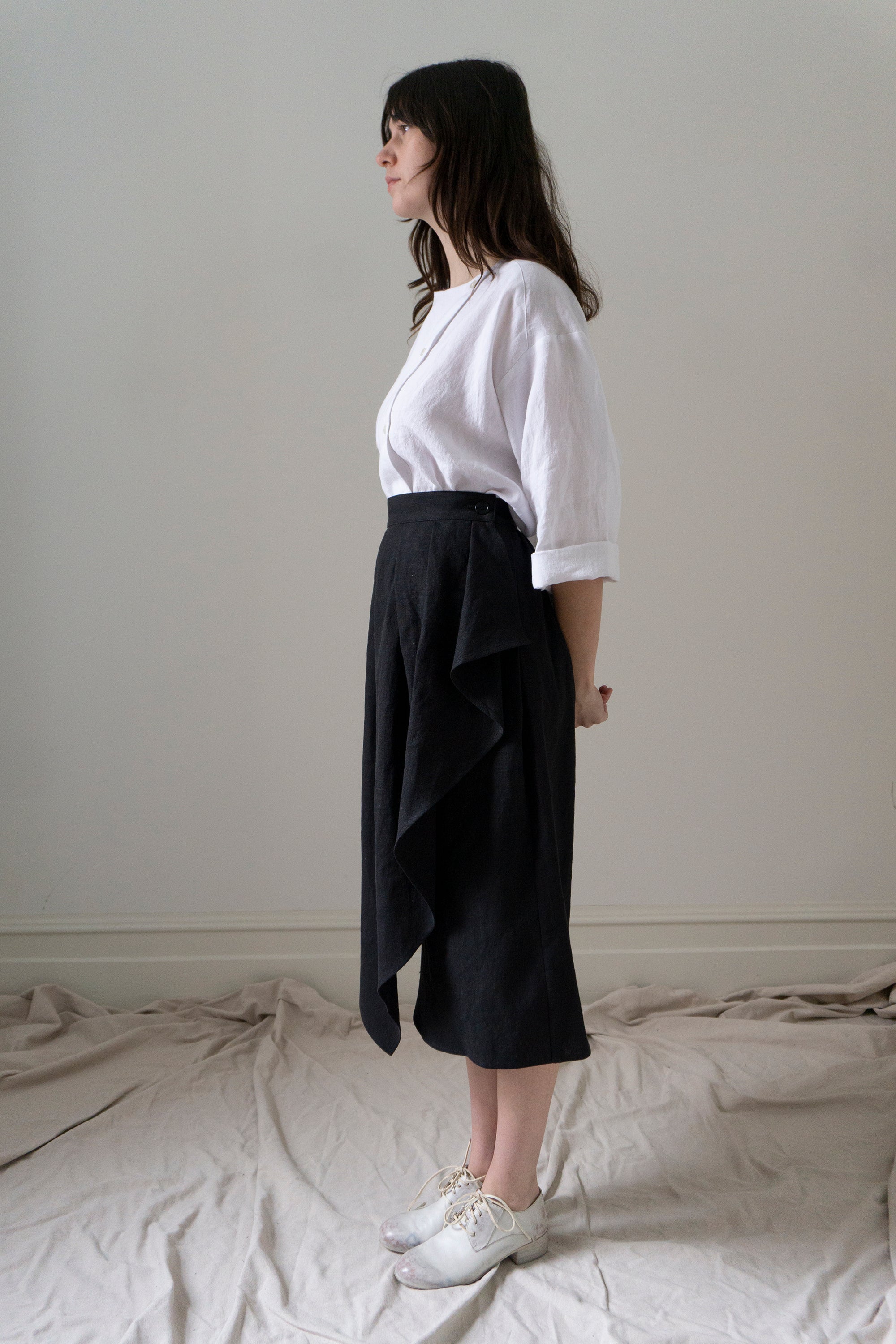 Fenna Linen Skirt- Black