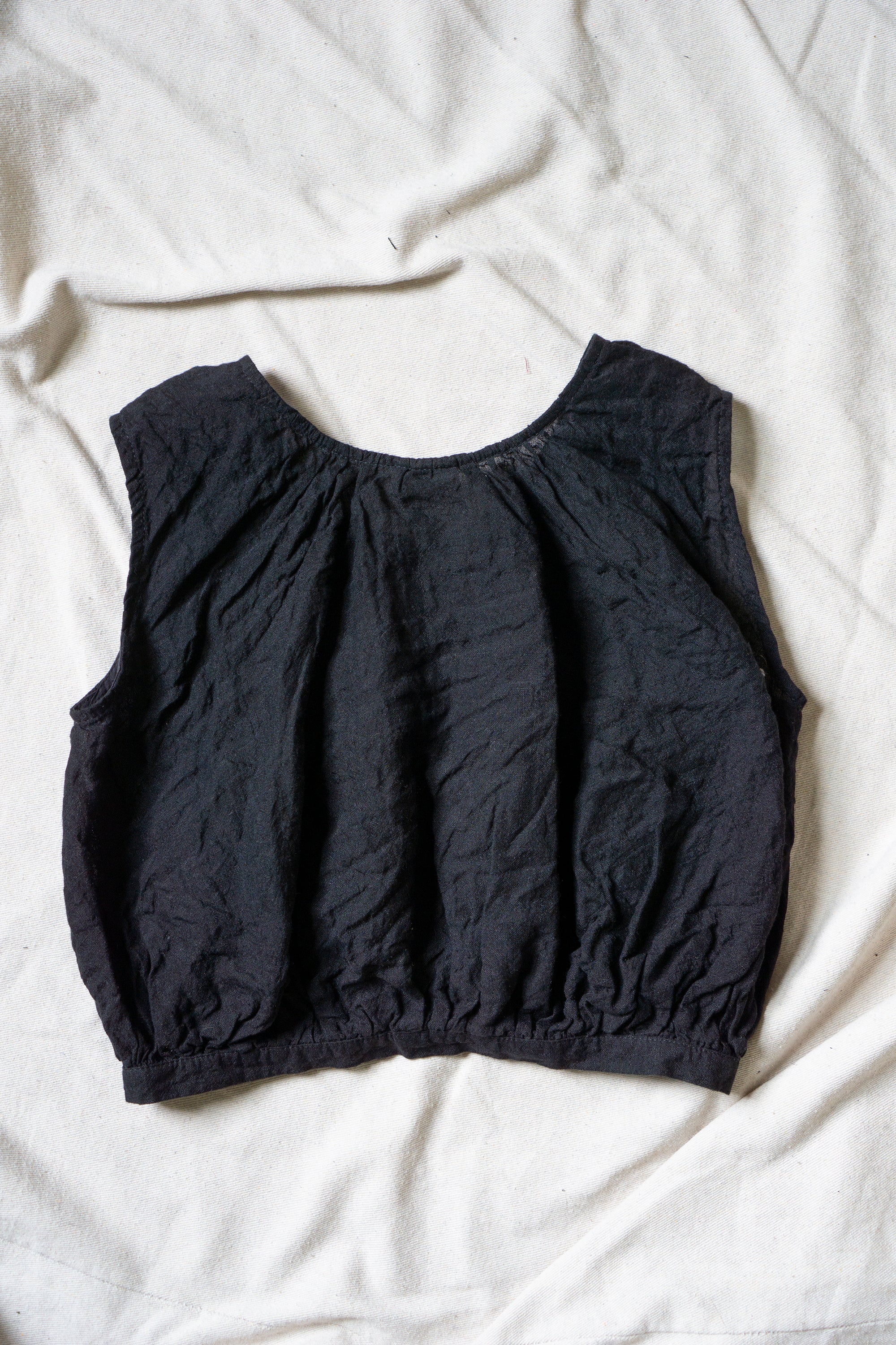 Viola Linen Top - Black