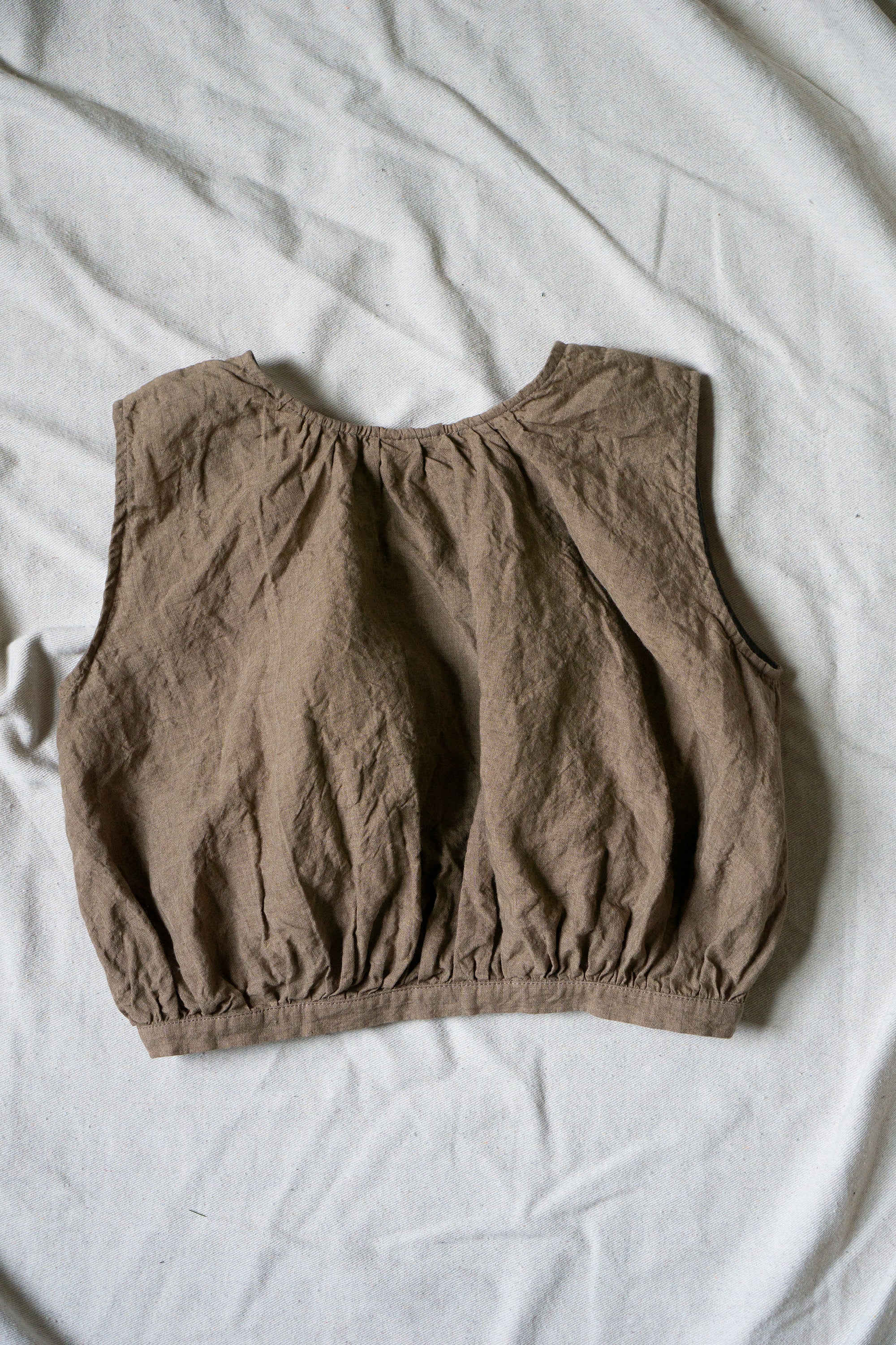 Viola Linen Top - Wheat