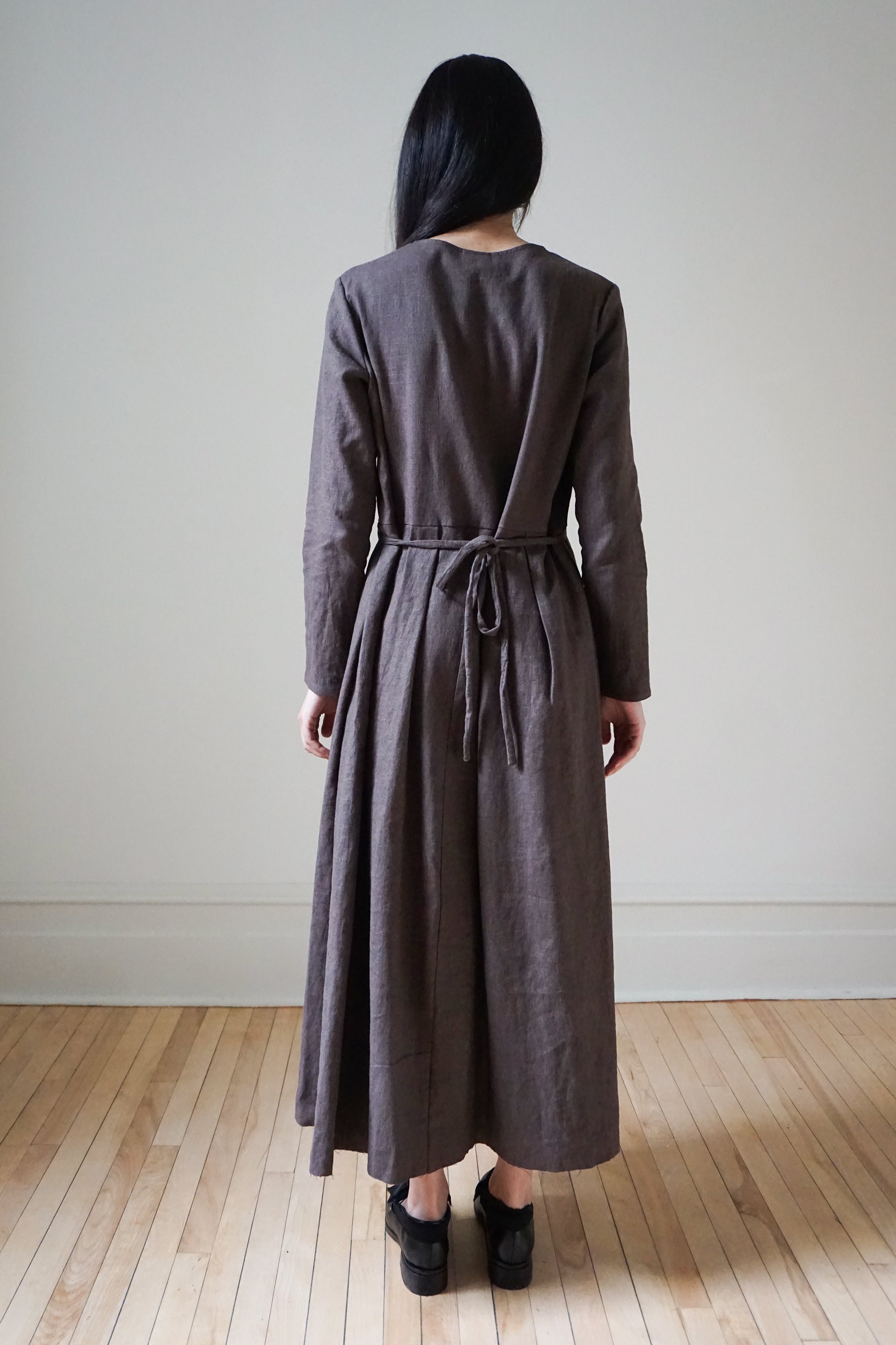 Heloise Dress - Brown Linen (LAST ONE.- SIZE L)