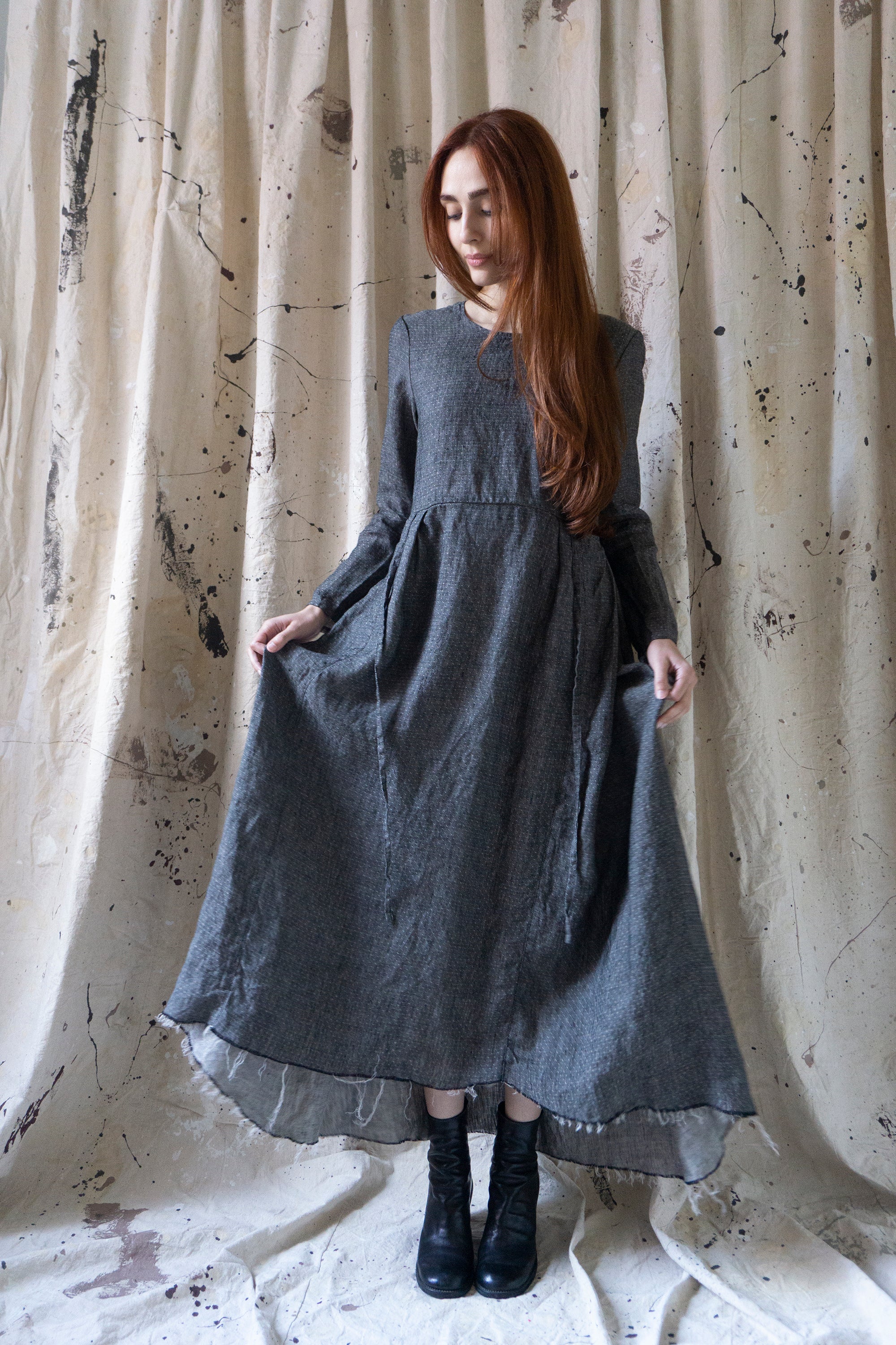 Heloise Linen Dress - Yarn Dye