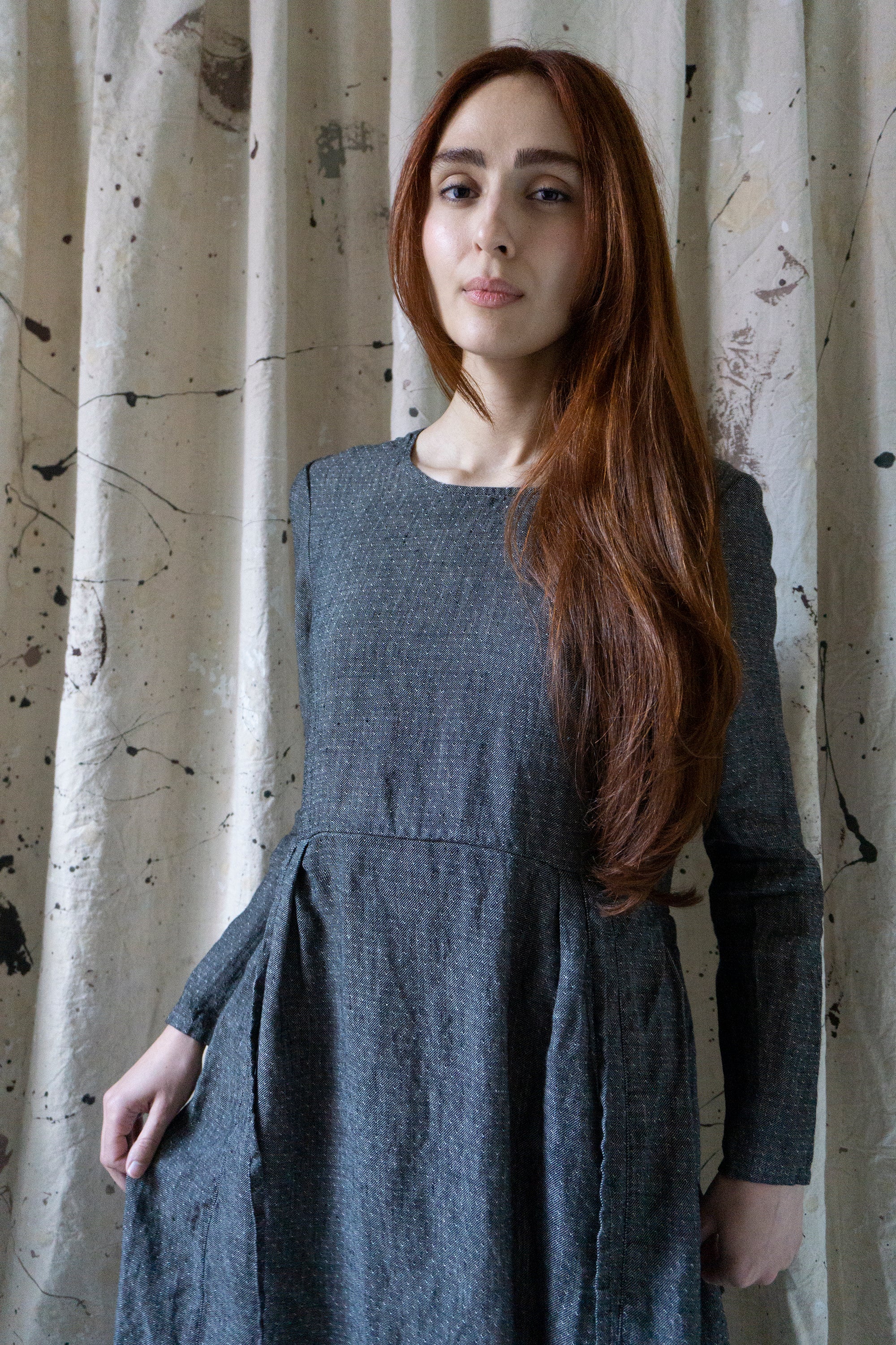 Heloise Linen Dress - Yarn Dye