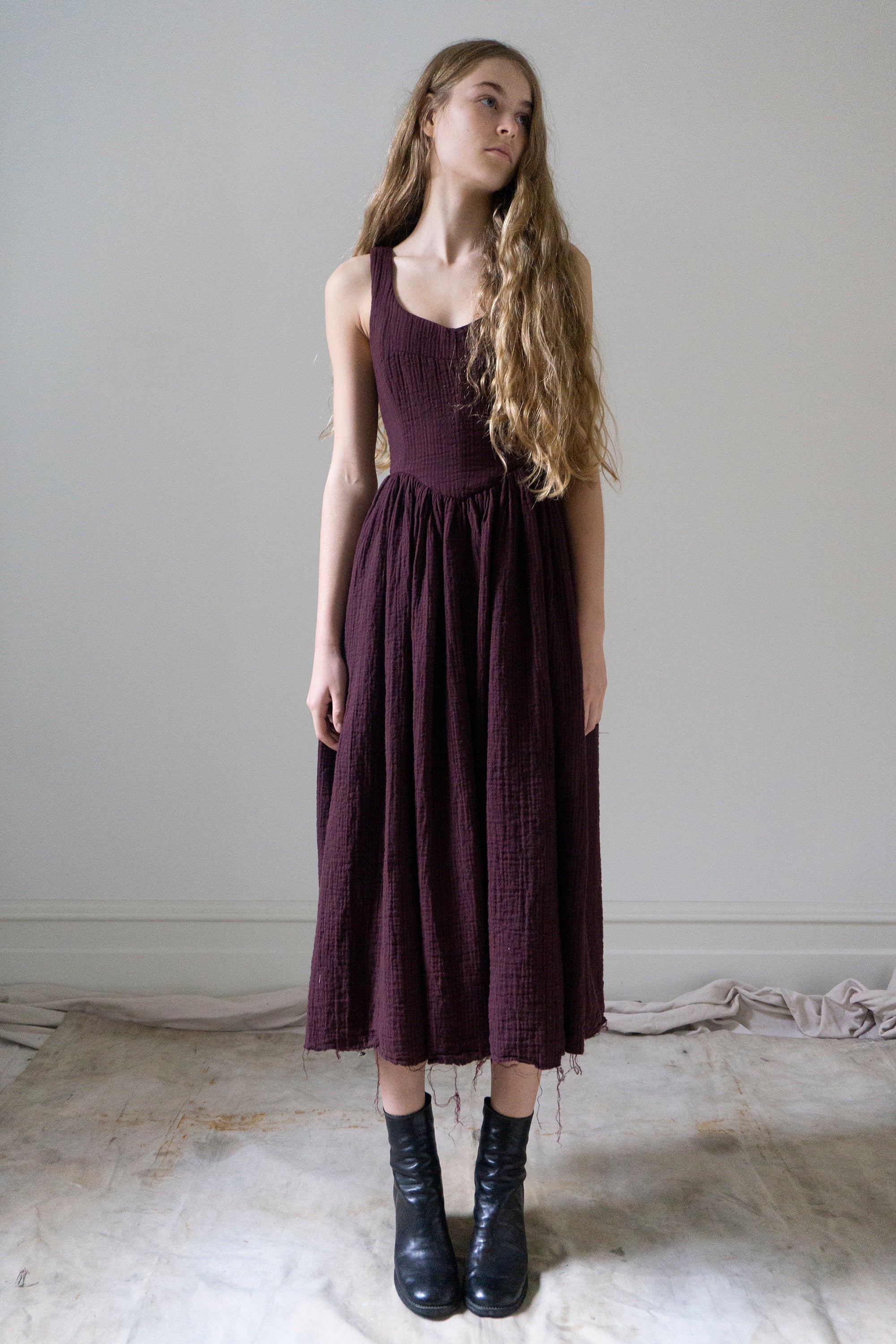 Hemlock Dress - Merlot Stripe