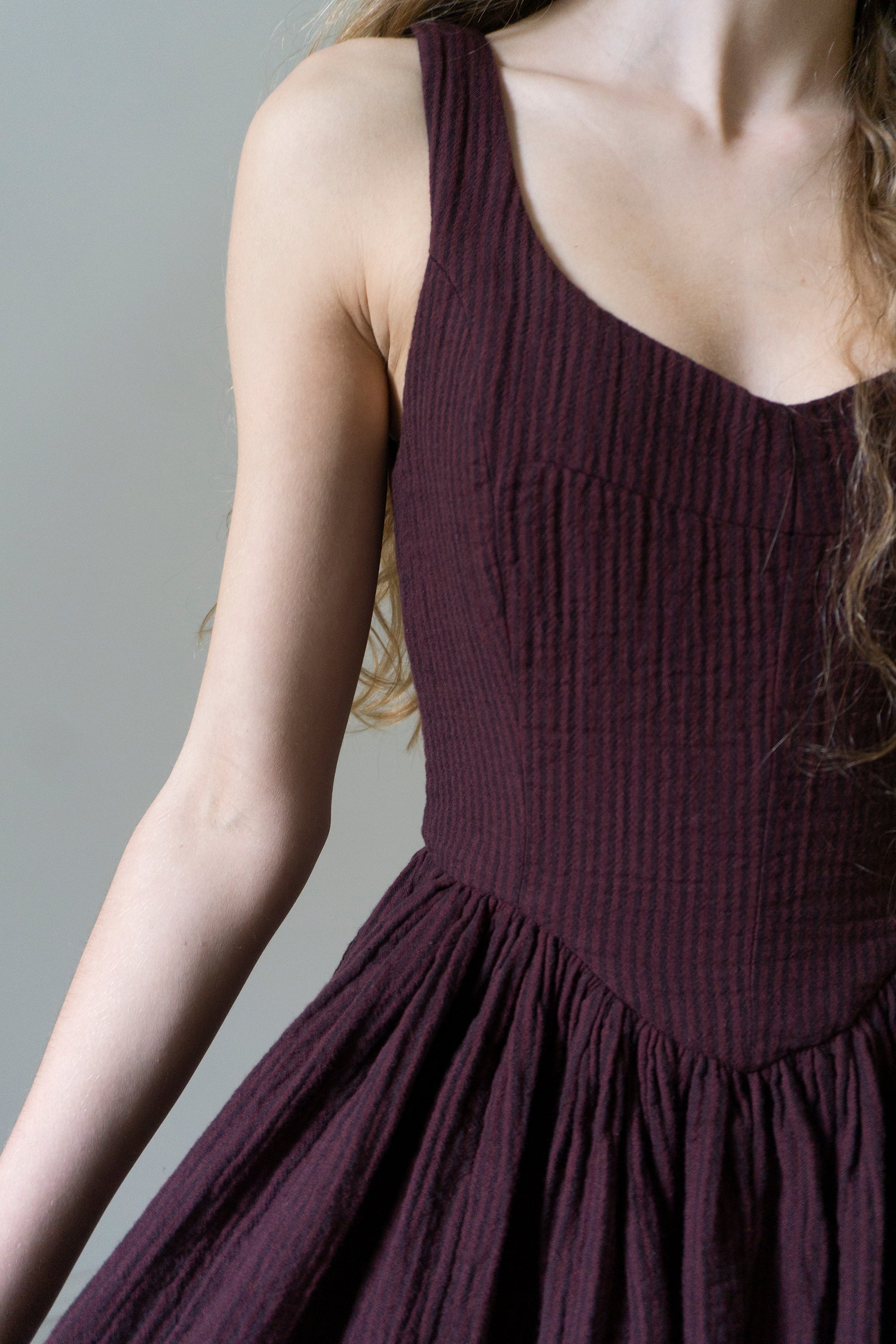 Hemlock Dress - Merlot Stripe