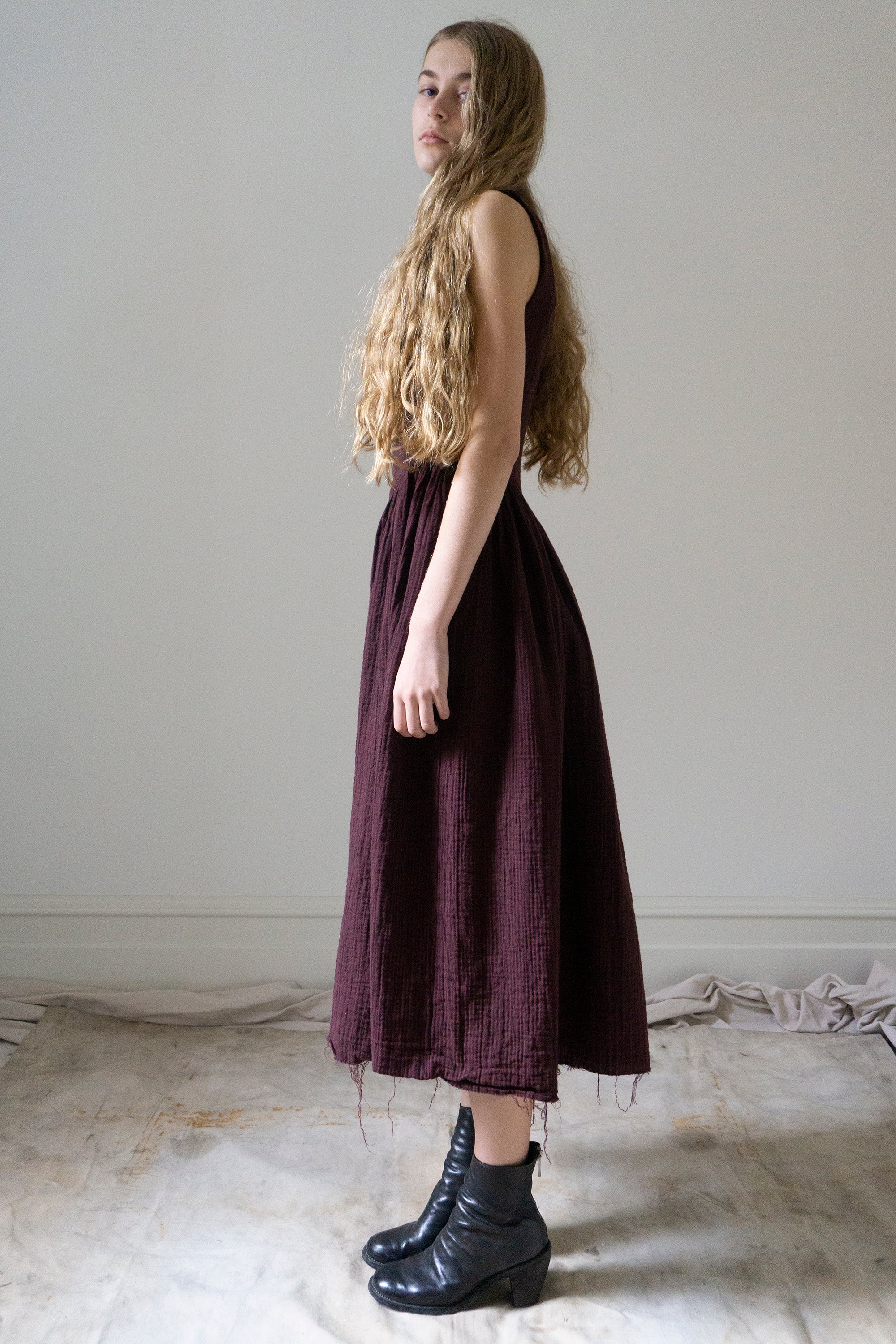 Hemlock Dress - Merlot Stripe