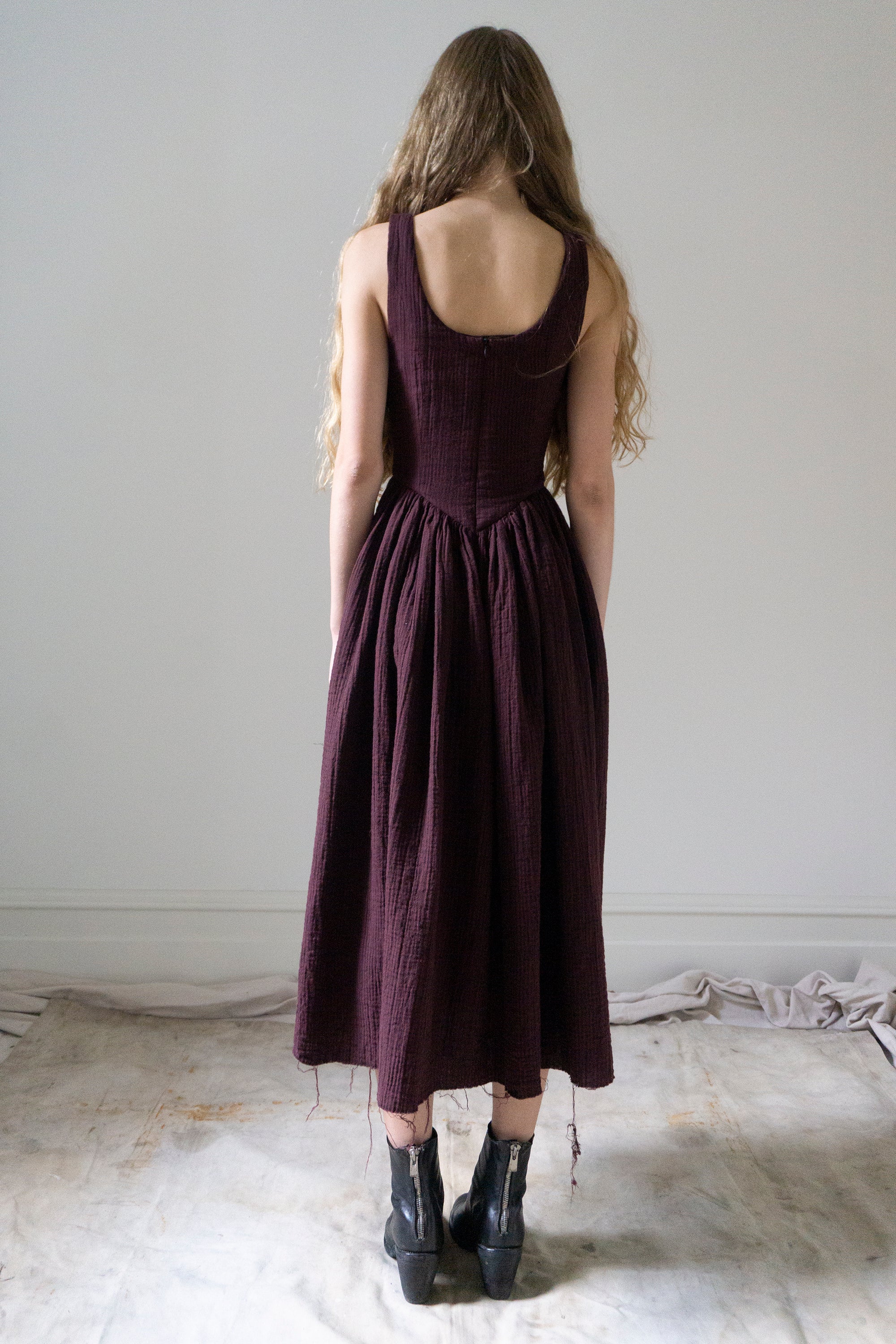 Hemlock Dress - Merlot Stripe