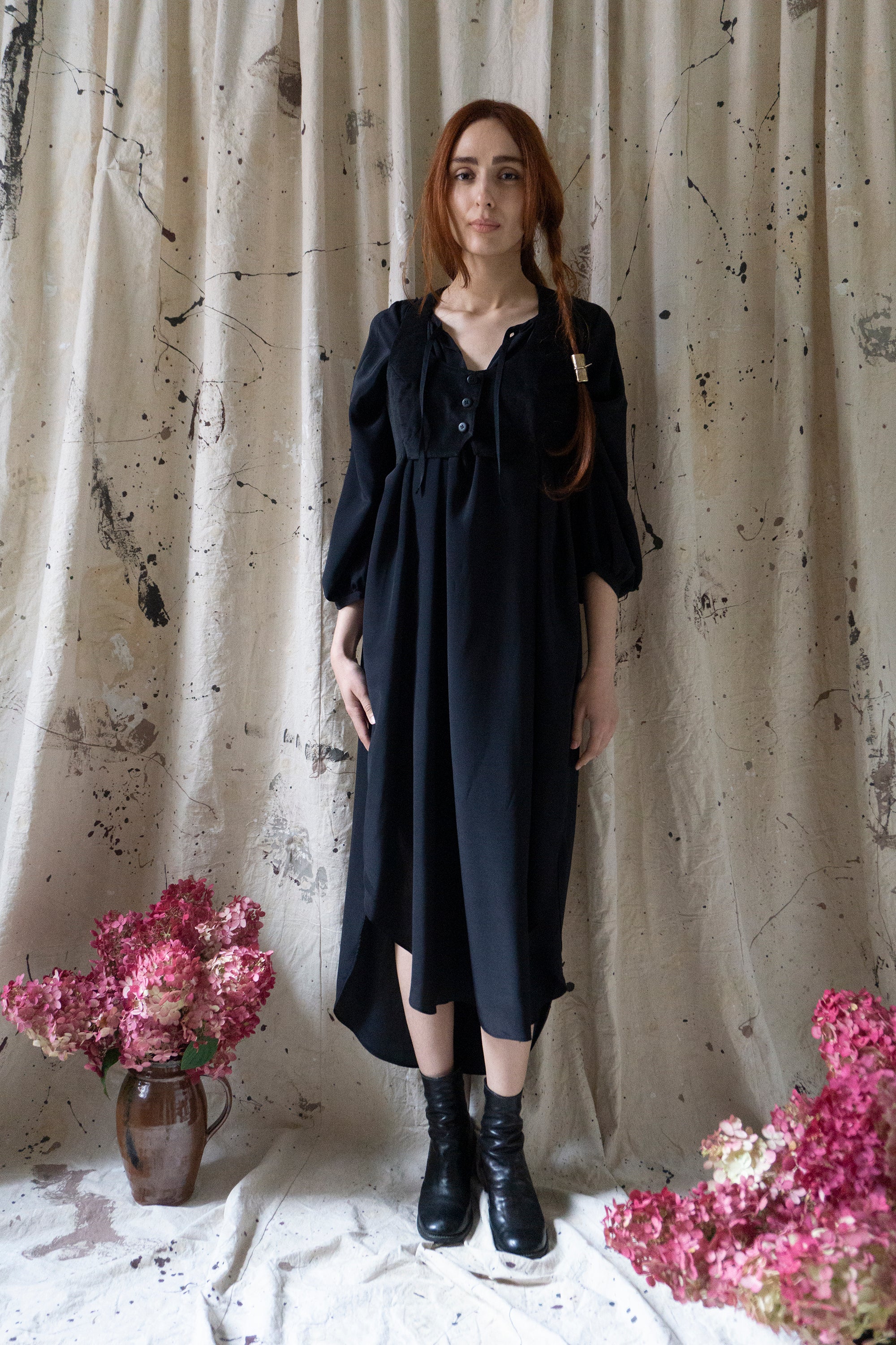 Orion Dress - Black Silk