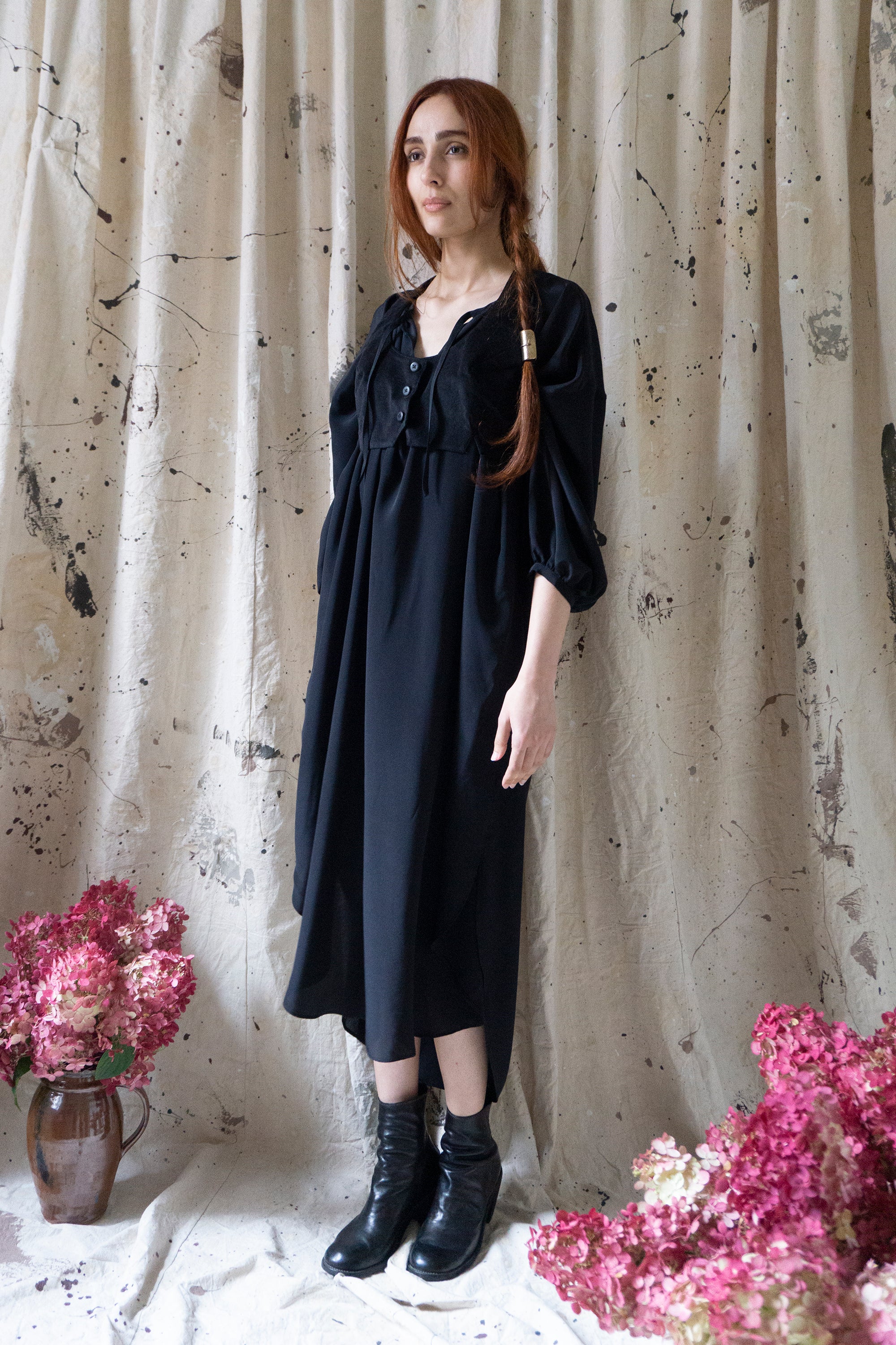 Orion Dress - Black Silk