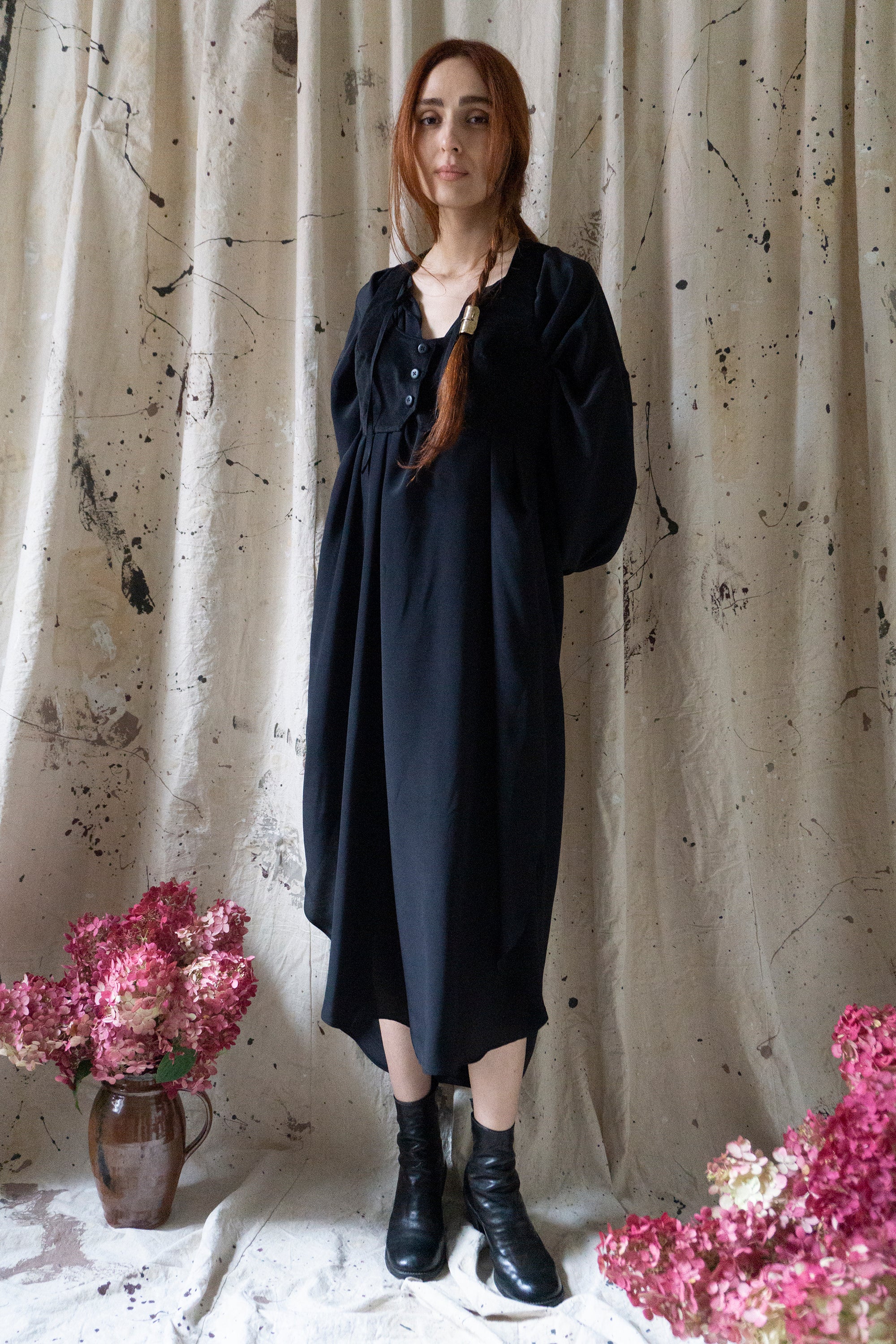 Orion Dress - Black Silk