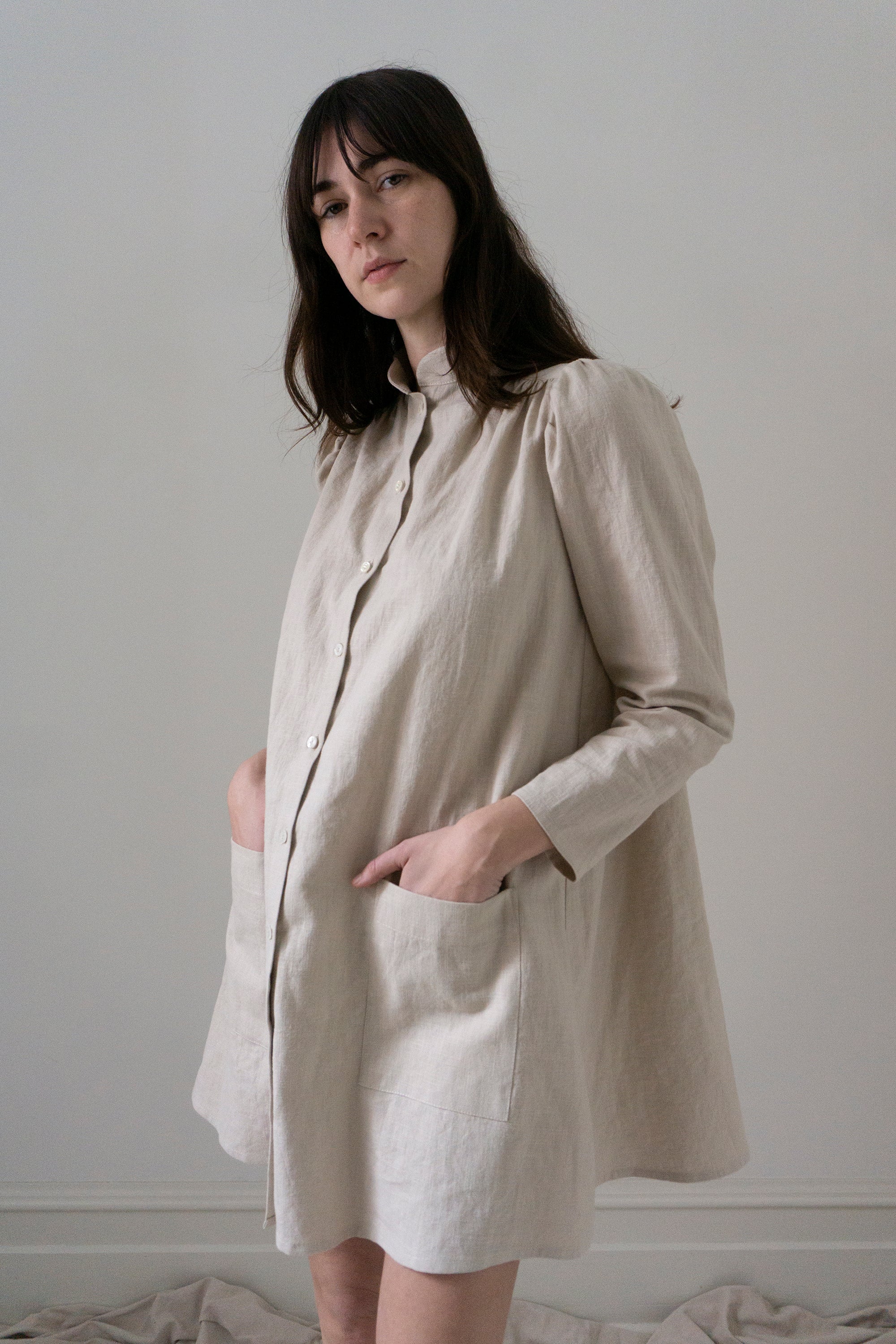 Jeanne Linen Smock - Chalk