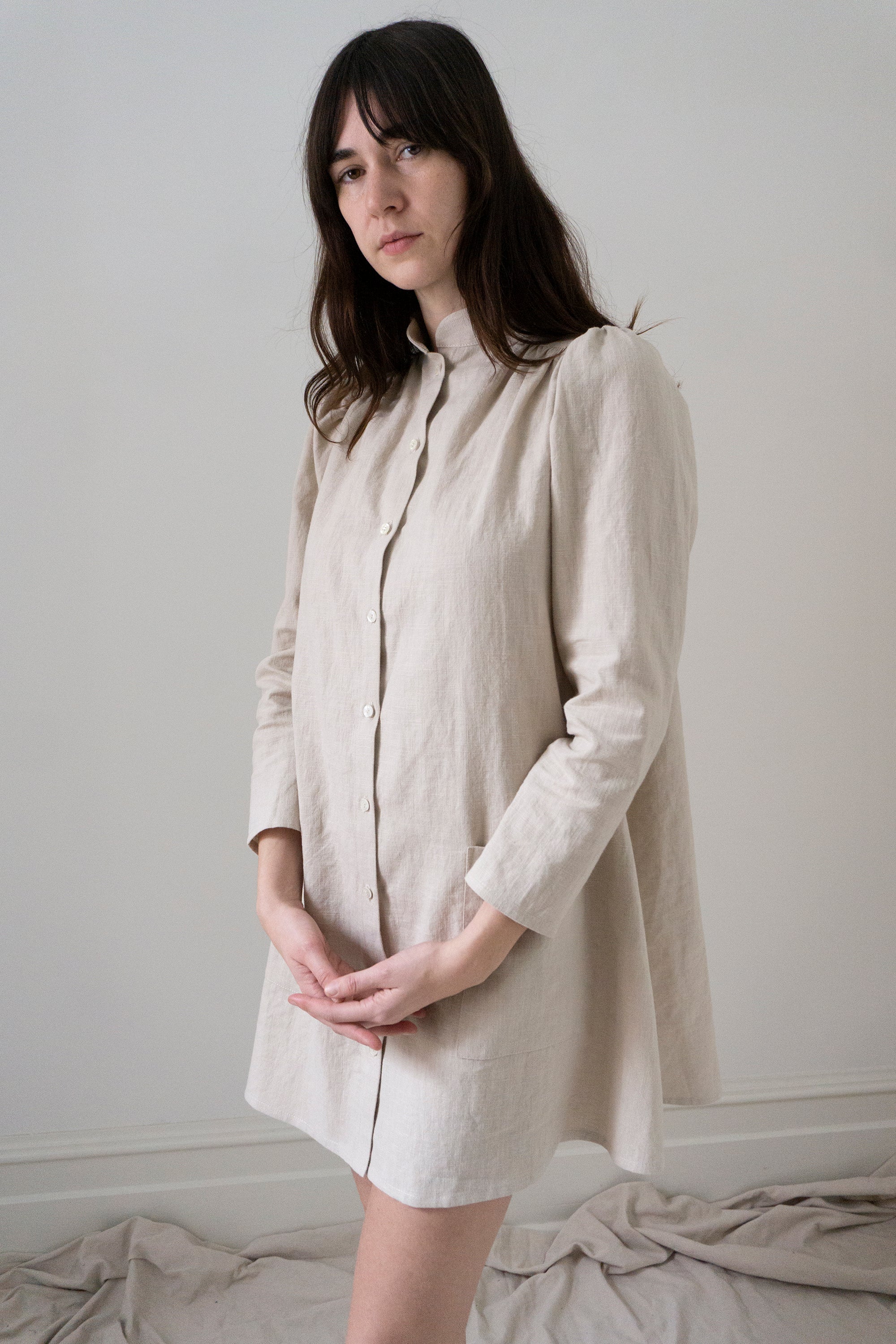 Jeanne Linen Smock - Chalk