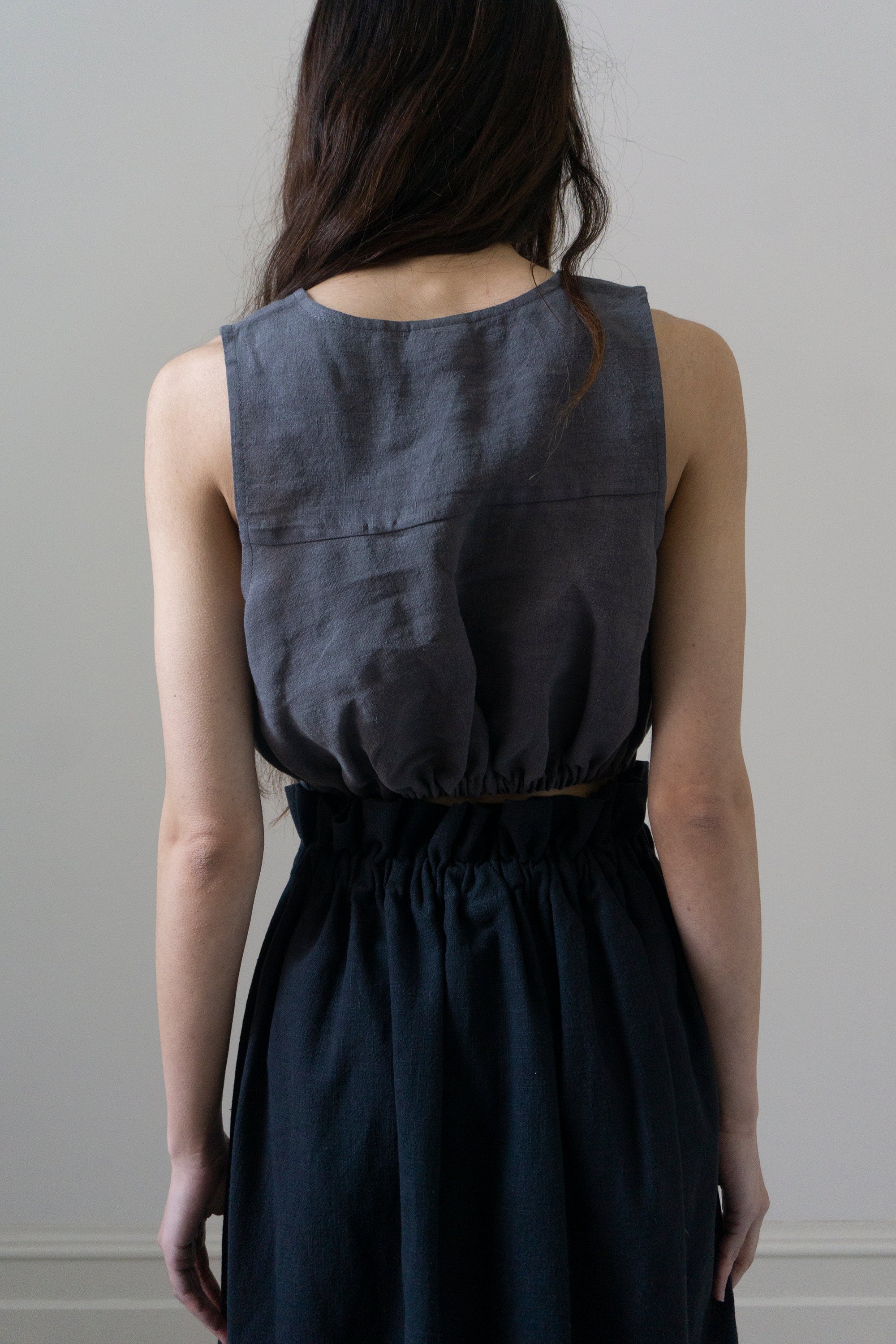 Haut Leonie en lin - Noir