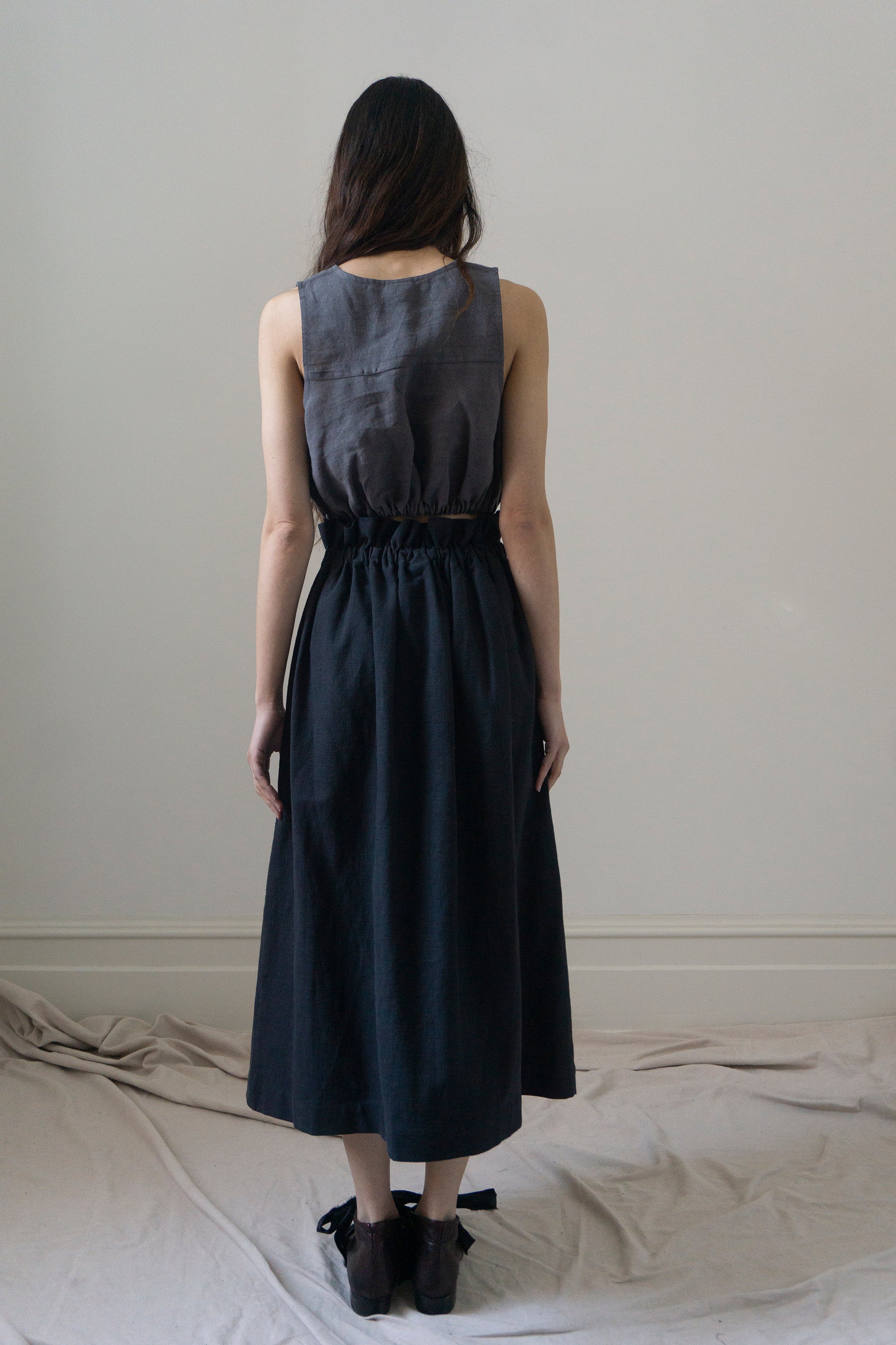 Haut Leonie en lin - Noir