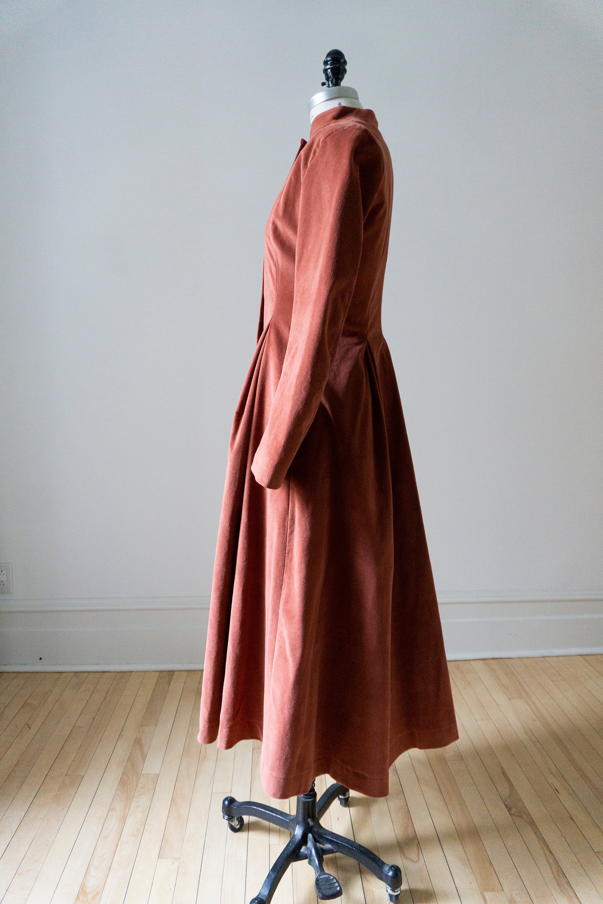 Linnea Coat - Brick Red Velvet (size S)
